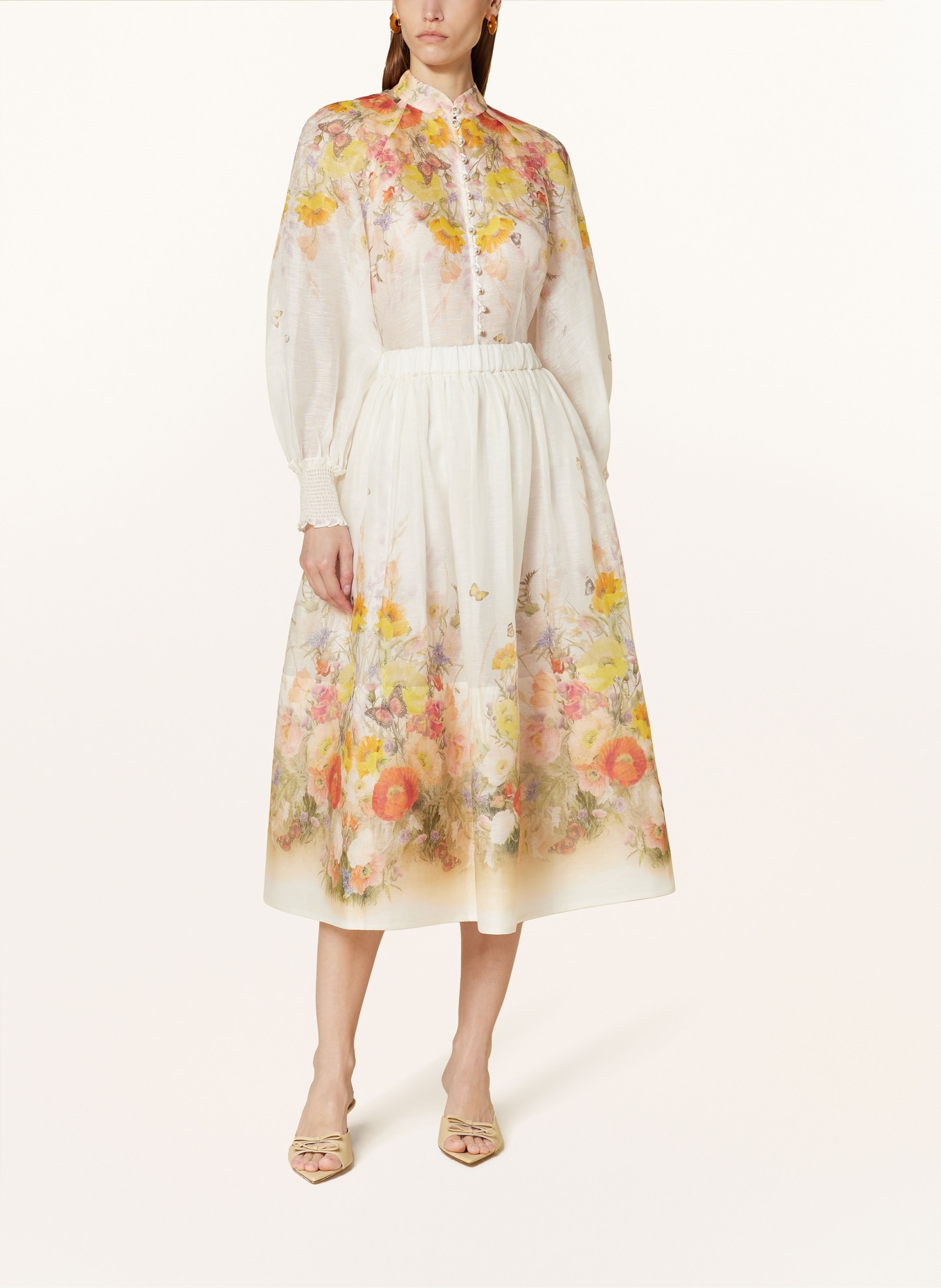 ZIMMERMANN Blouse TRANQUILLITY with linen and silk, Color: RED/ DARK YELLOW/ GREEN (Image 2)