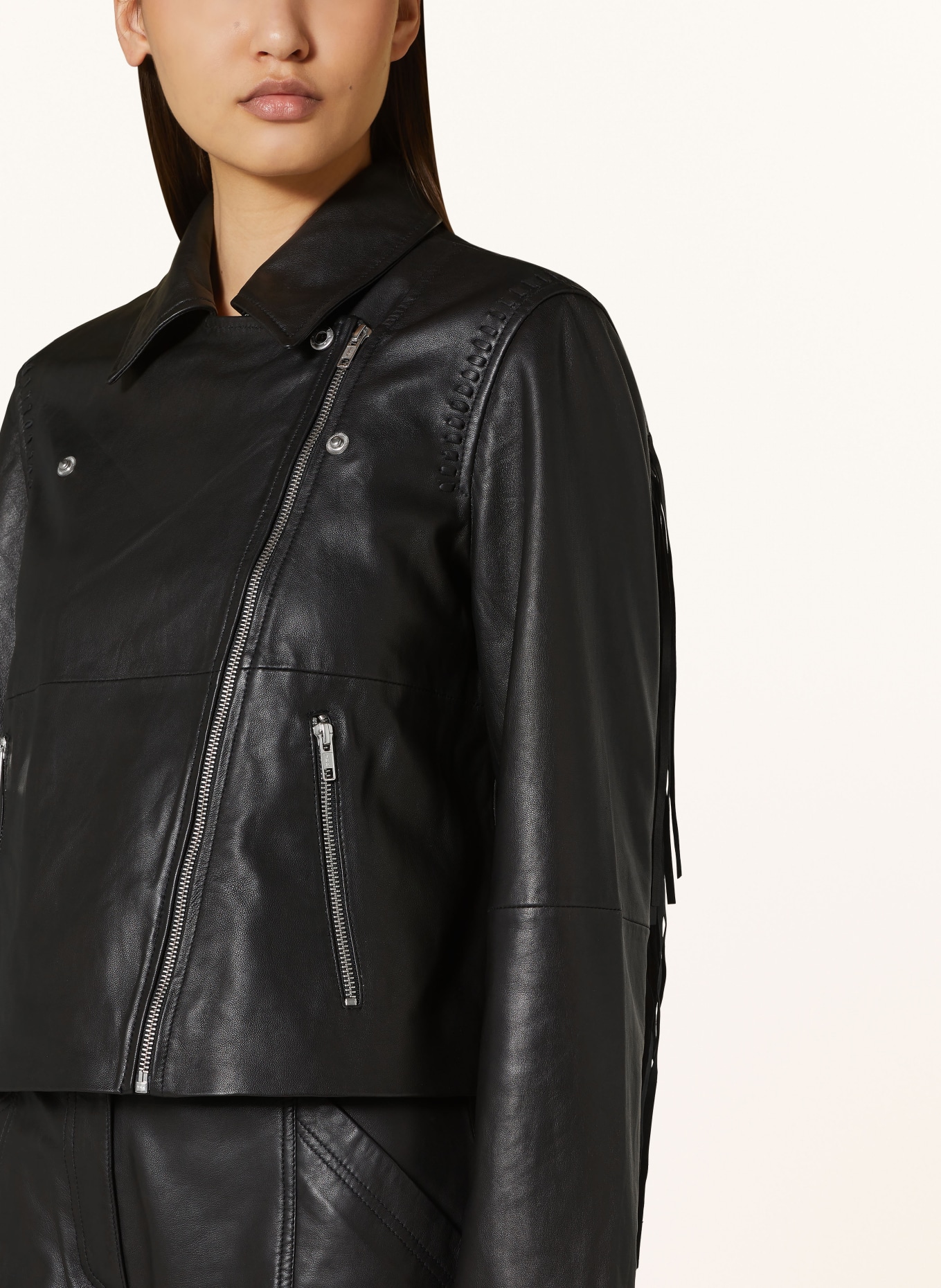 Y.A.S. Leather jacket, Color: BLACK (Image 4)