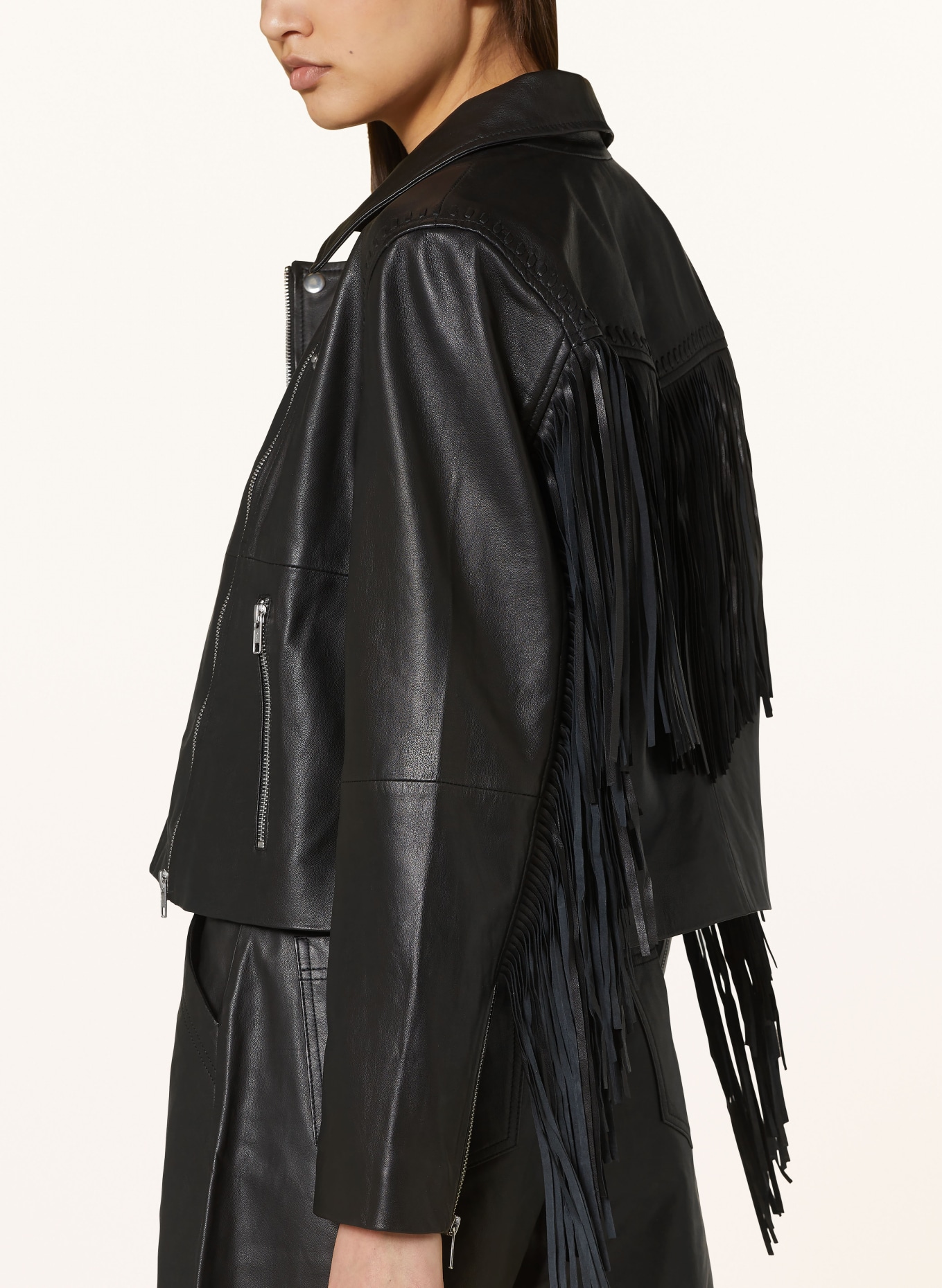 Y.A.S. Leather jacket, Color: BLACK (Image 5)