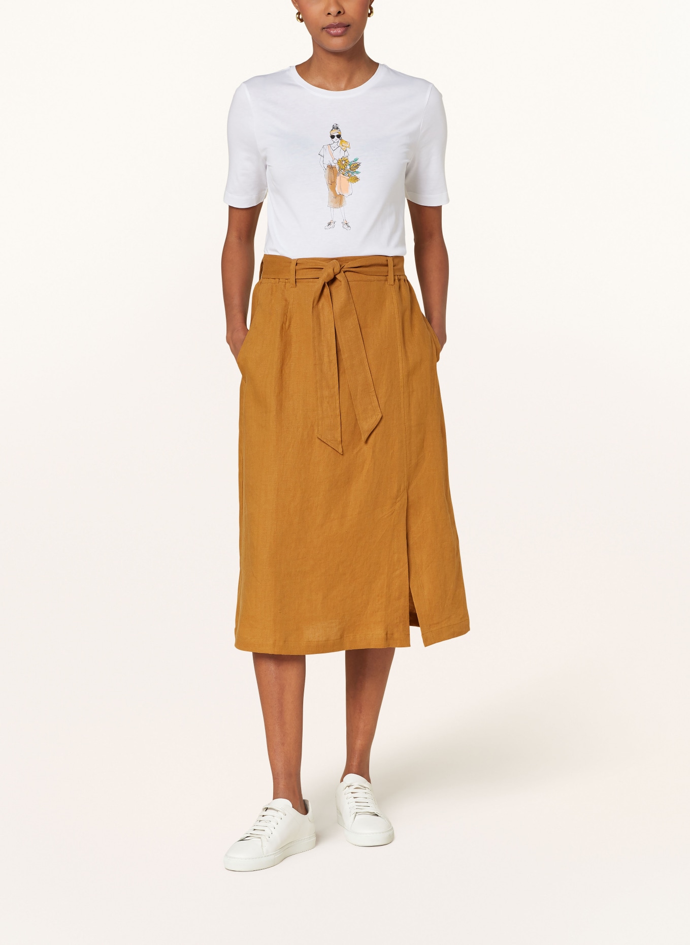 MAERZ MUENCHEN Linen skirt, Color: COGNAC (Image 2)