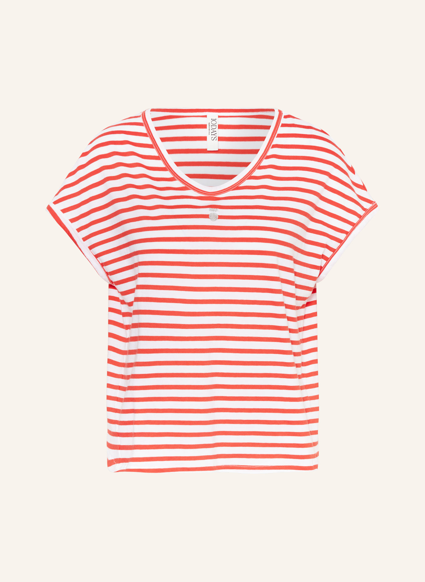 10DAYS T-shirt, Color: RED/ WHITE (Image 1)