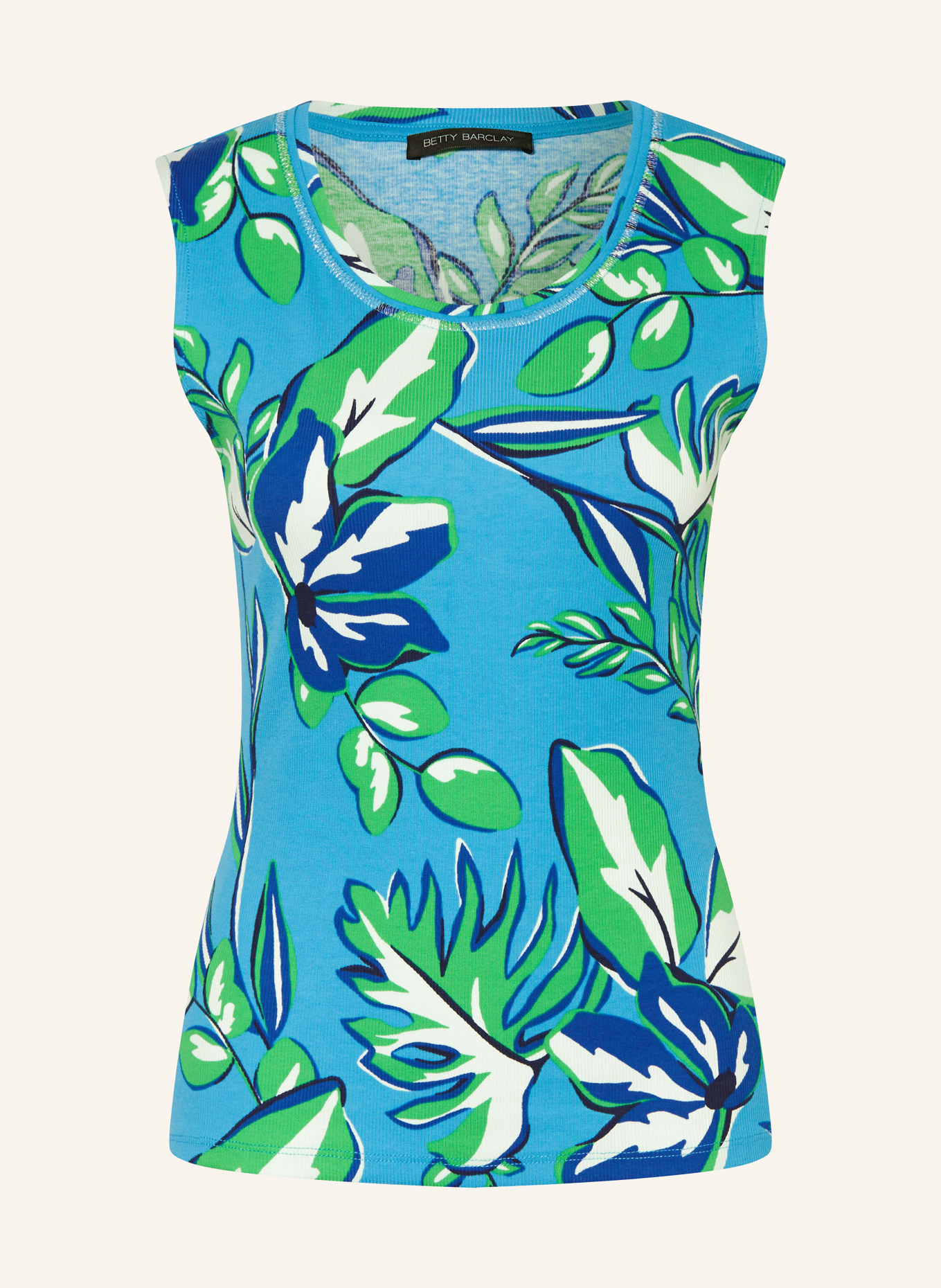 Betty Barclay Top, Color: BLUE/ GREEN/ WHITE (Image 1)