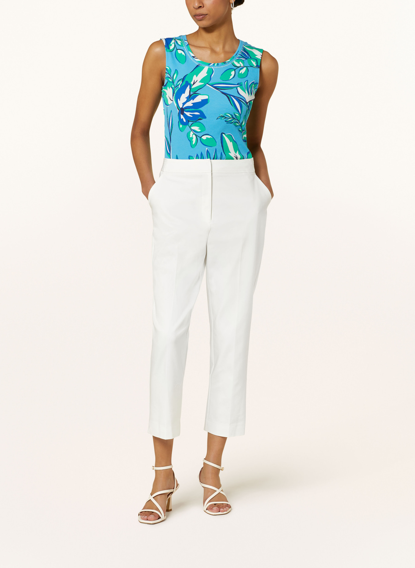 Betty Barclay Top, Color: BLUE/ GREEN/ WHITE (Image 2)