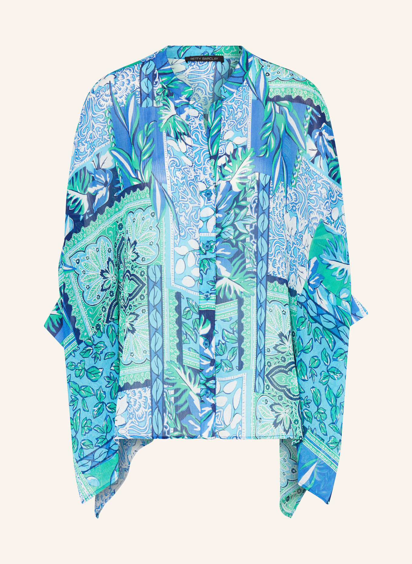 Betty Barclay Blouse with 3/4 sleeves, Color: BLUE/ LIGHT BLUE/ GREEN (Image 1)