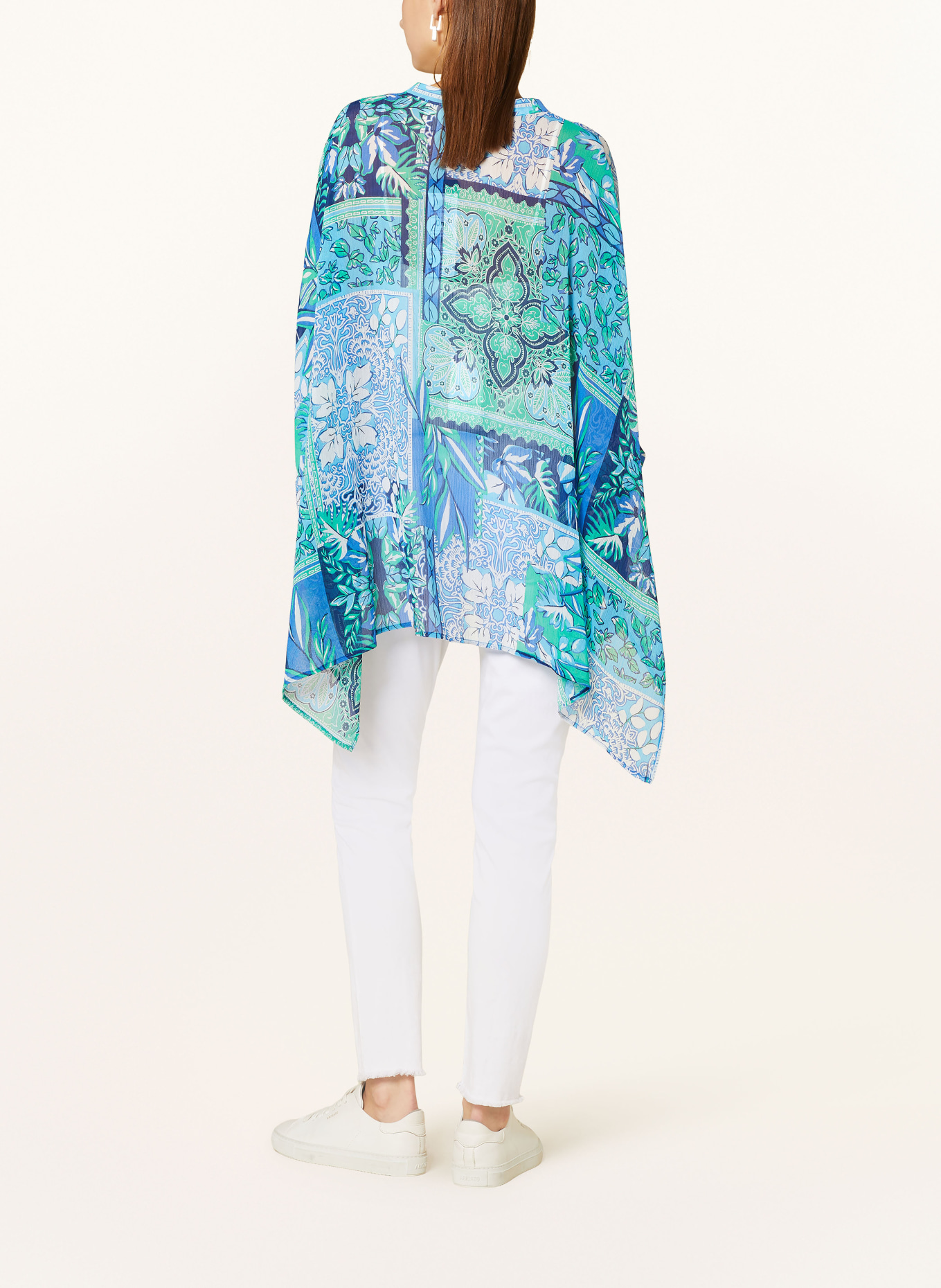 Betty Barclay Blouse with 3/4 sleeves, Color: BLUE/ LIGHT BLUE/ GREEN (Image 3)
