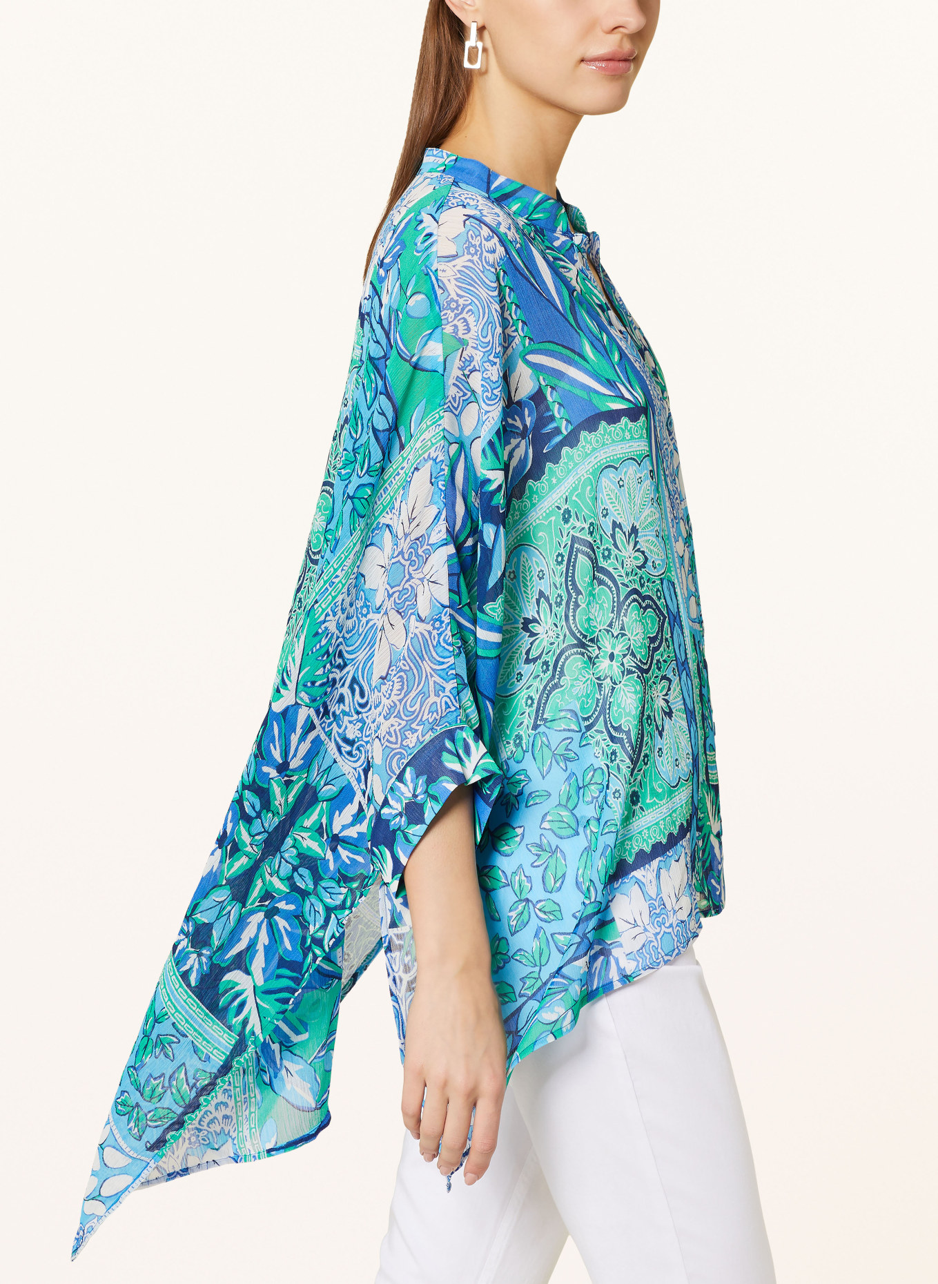 Betty Barclay Blouse with 3/4 sleeves, Color: BLUE/ LIGHT BLUE/ GREEN (Image 4)