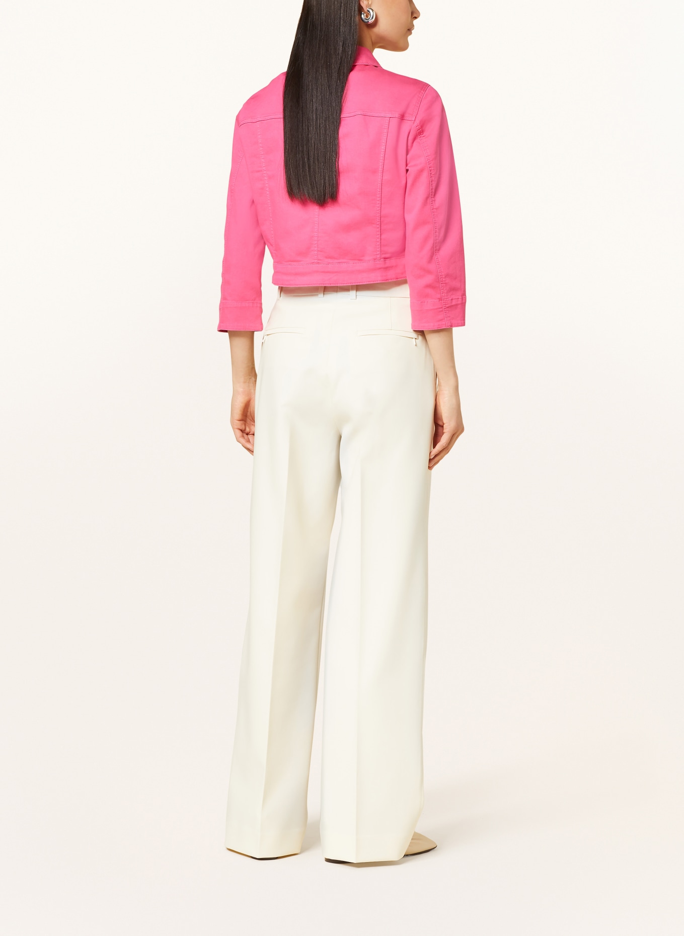 Betty Barclay Cropped denim jacket with 3/4 sleeves, Color: PINK (Image 3)