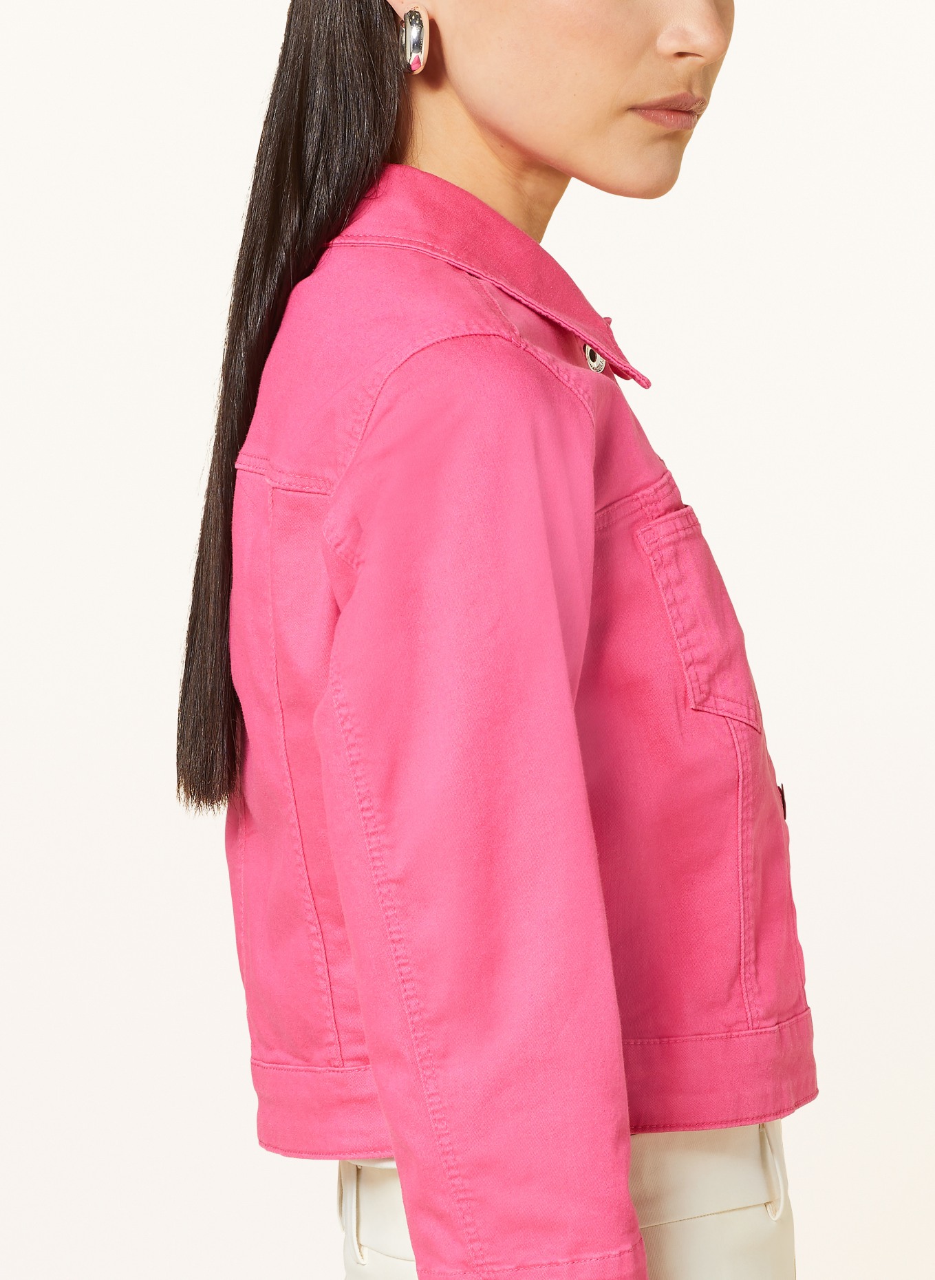 Betty Barclay Cropped denim jacket with 3/4 sleeves, Color: PINK (Image 4)