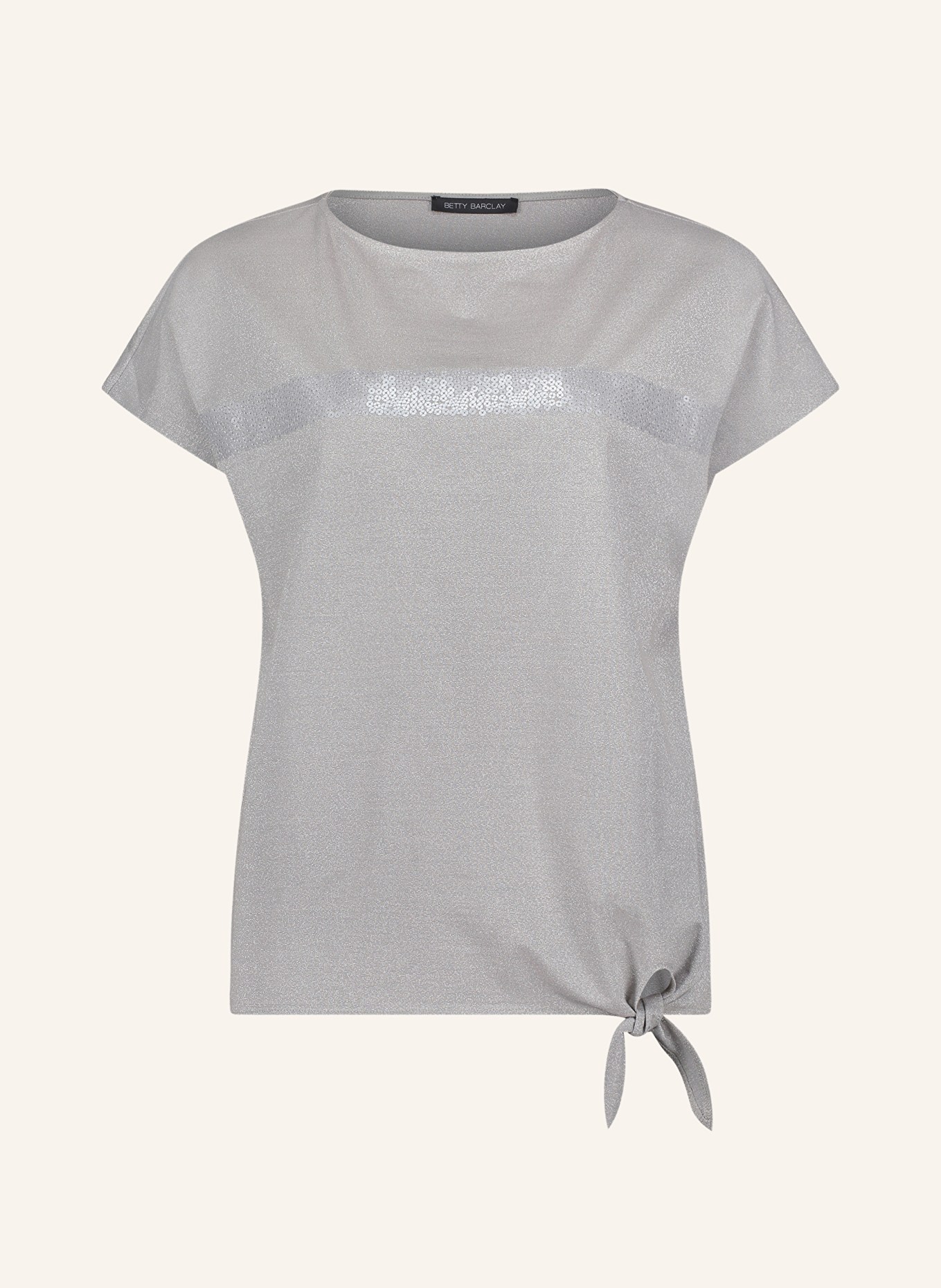 Betty Barclay T-shirt with sequins and glitter thread, Color: GRAY (Image 1)