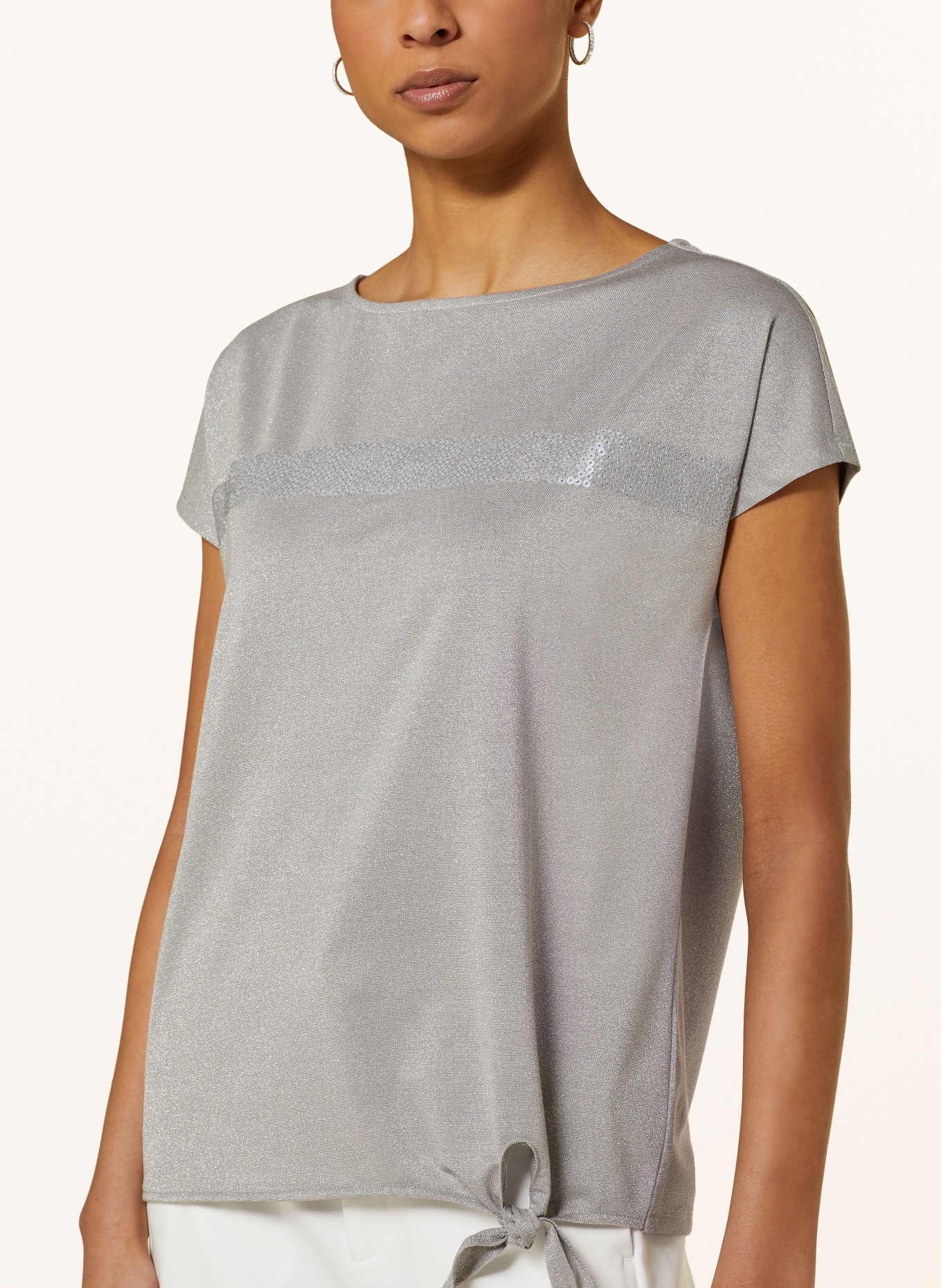 Betty Barclay T-shirt with sequins and glitter thread, Color: GRAY (Image 4)