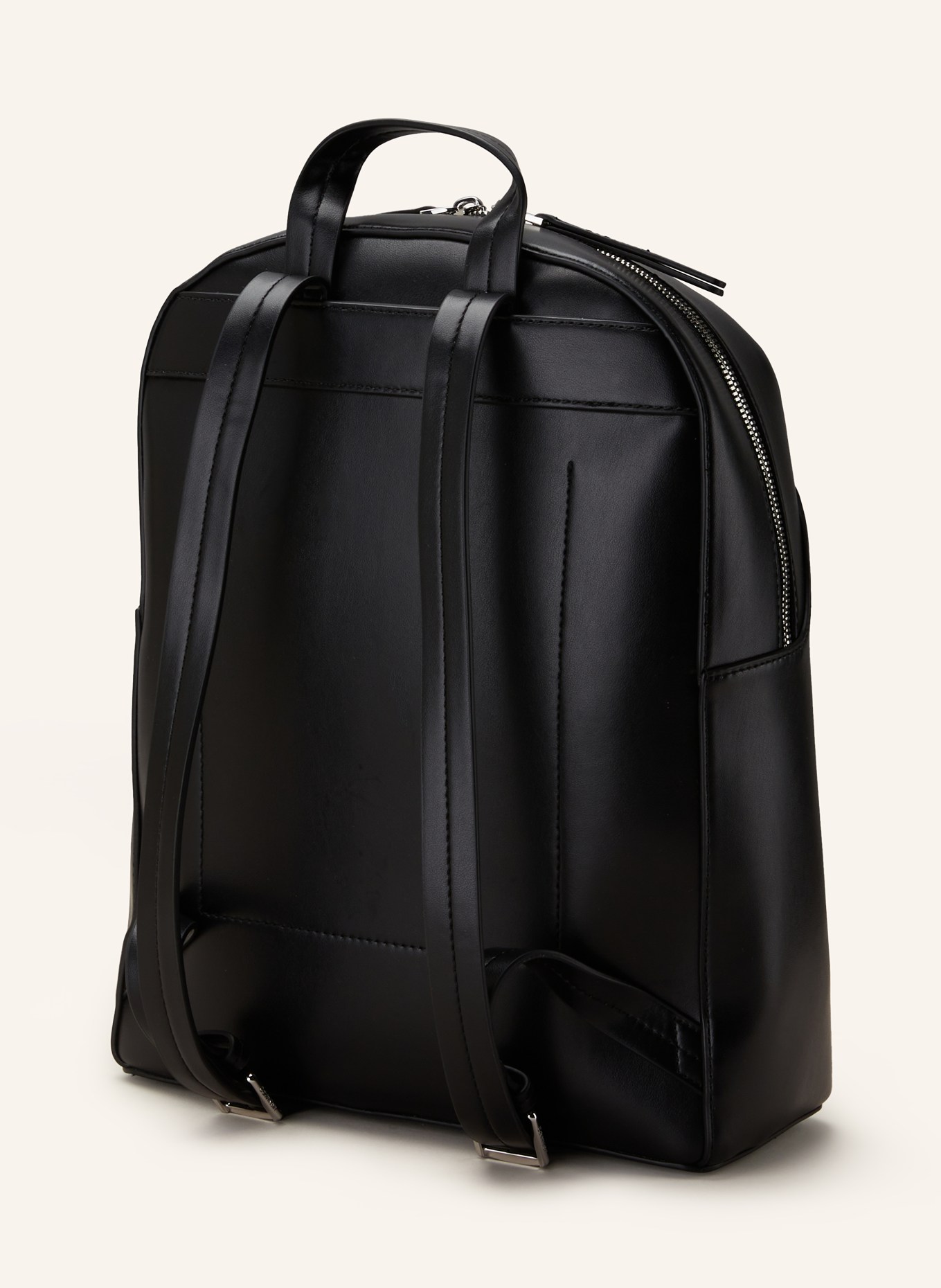 Black leather calvin klein backpack clearance