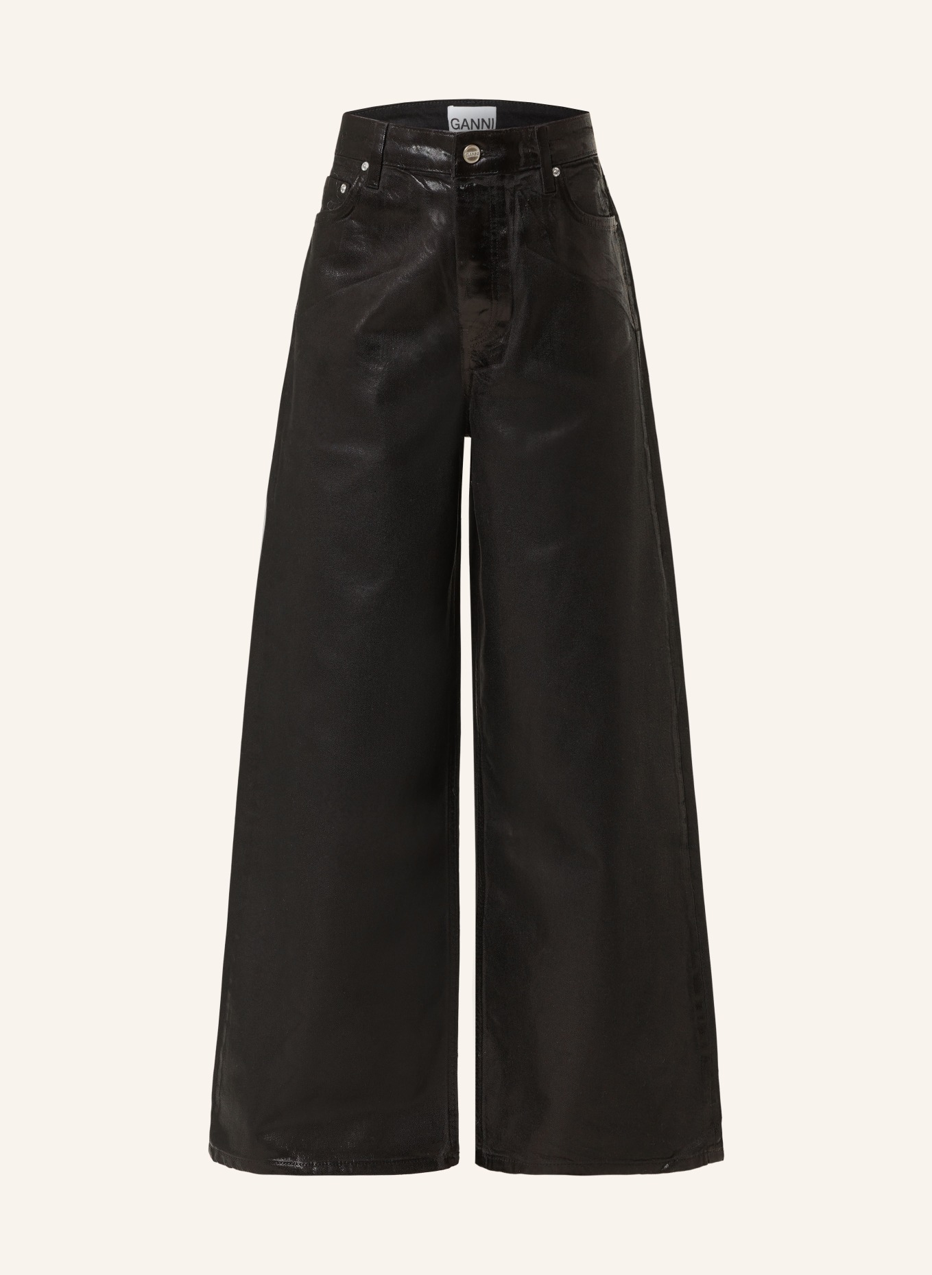 GANNI Coated jeans, Color: BLACK (Image 1)