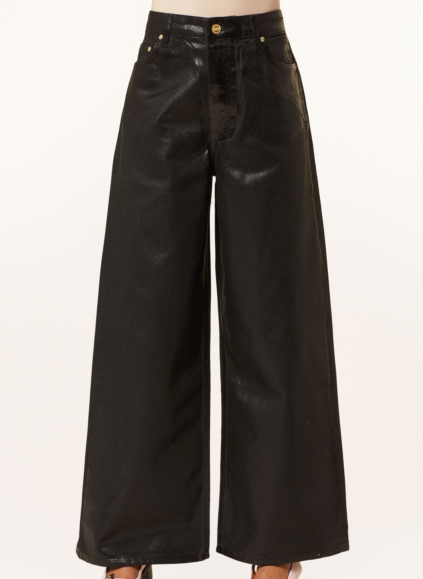 GANNI Coated jeans, Color: BLACK (Image 5)
