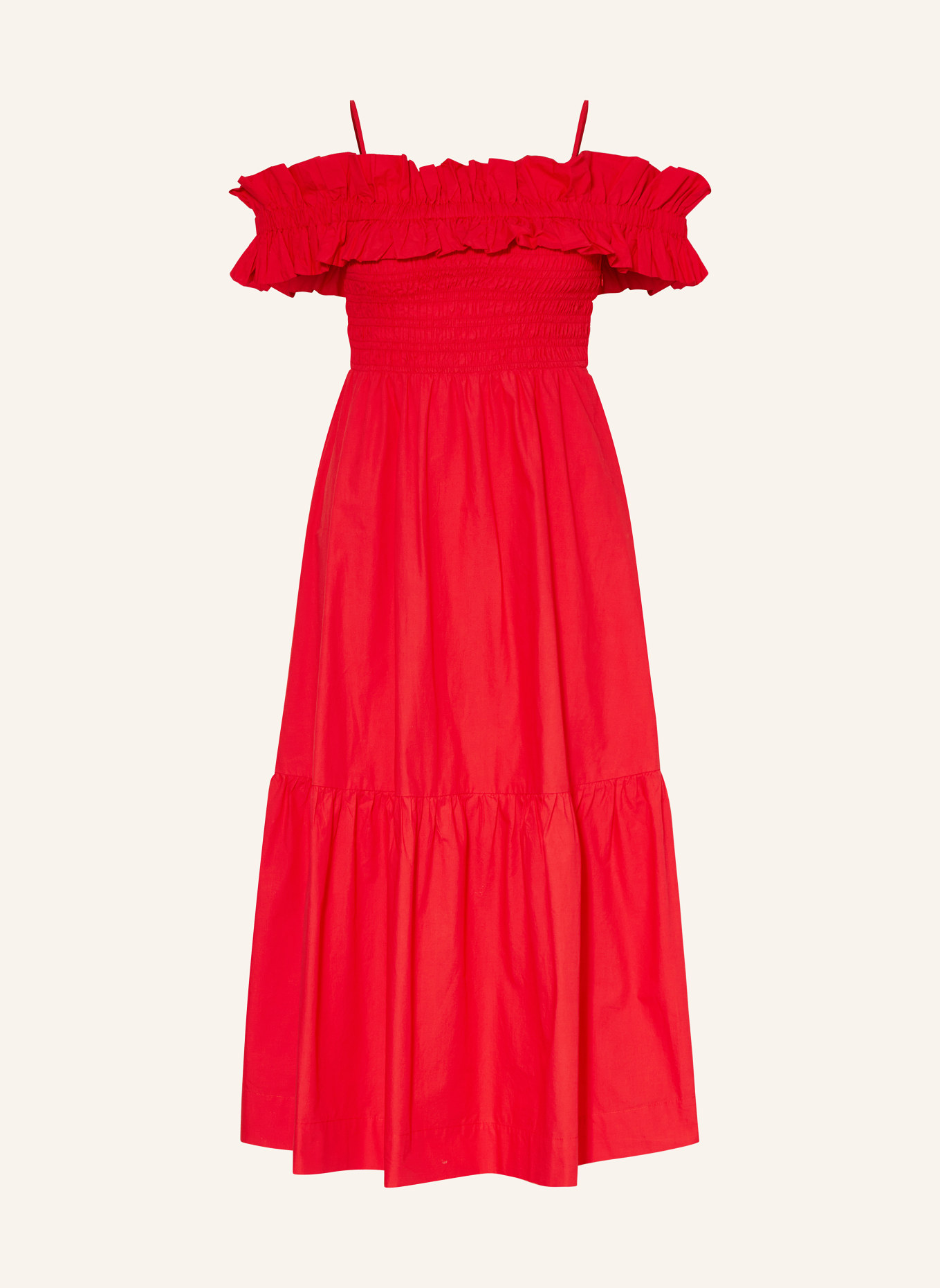 GANNI Cold-shoulder dress, Color: RED (Image 1)