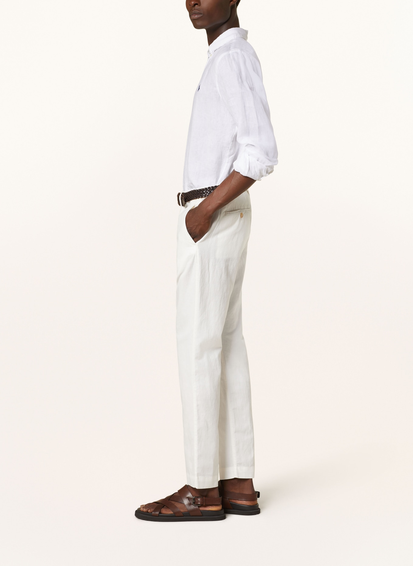 POLO RALPH LAUREN Chinos straight fit with linen, Color: ECRU (Image 4)