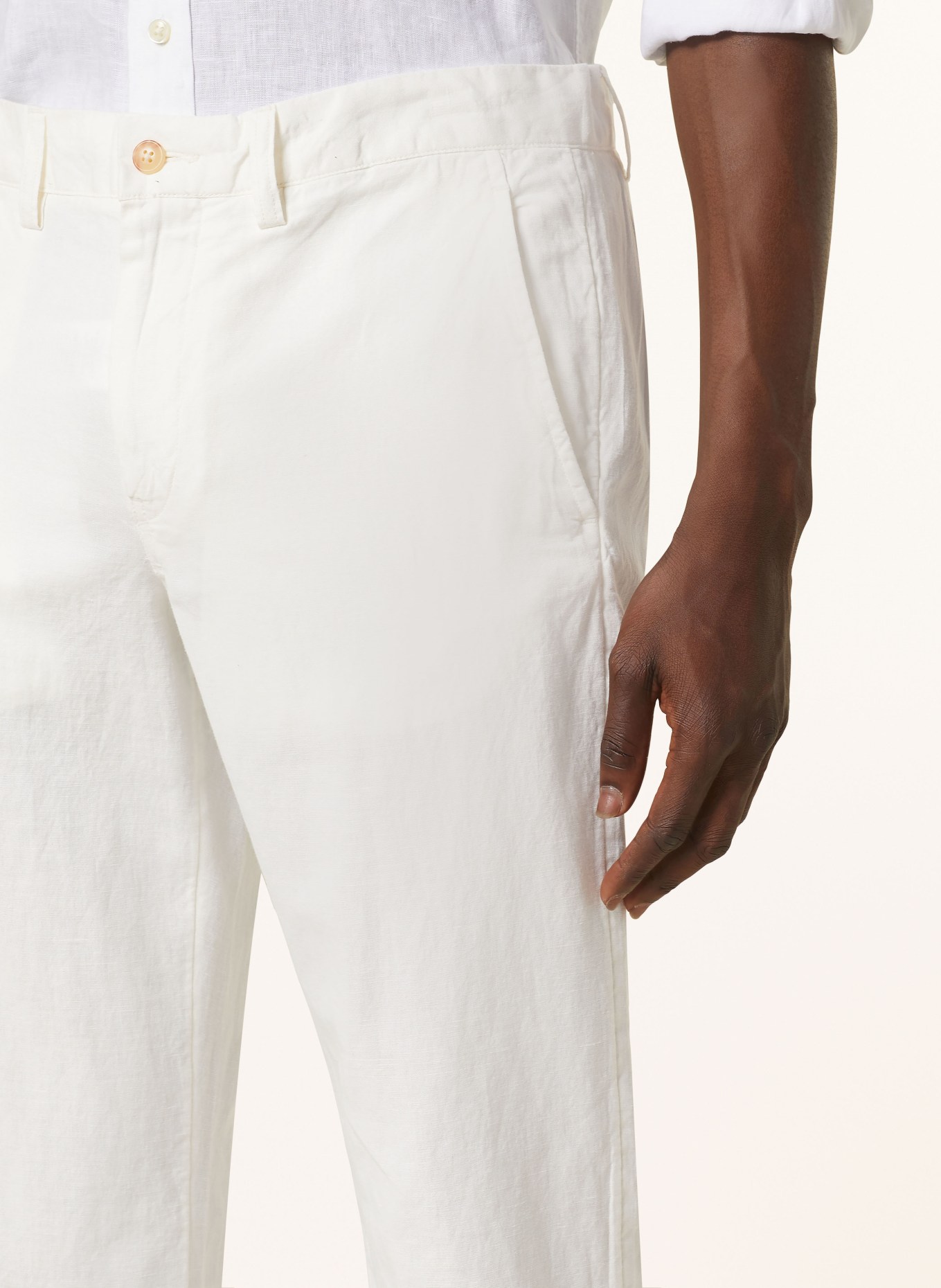POLO RALPH LAUREN Chinos straight fit with linen, Color: ECRU (Image 5)