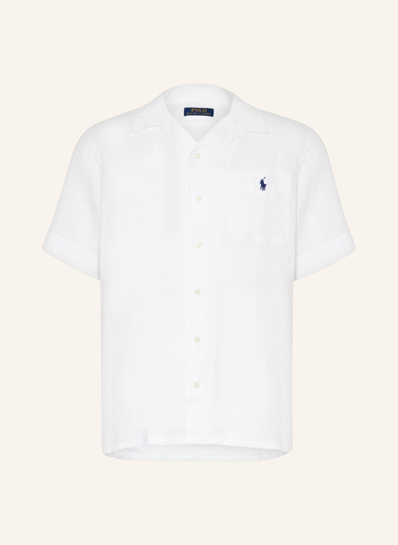 POLO RALPH LAUREN Resort shirt CLADY classic fit in linen, Color: WHITE (Image 1)
