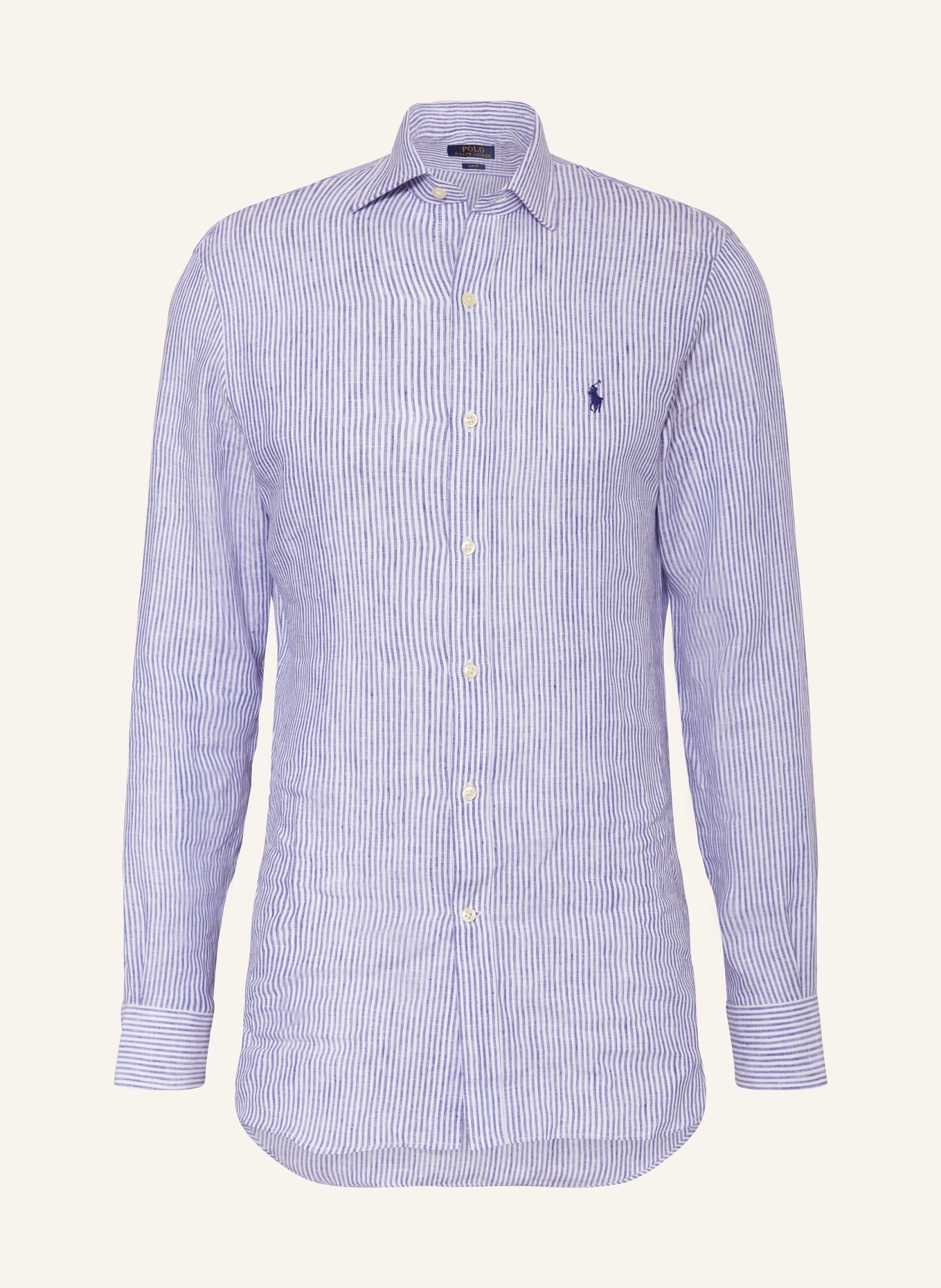POLO RALPH LAUREN Linen shirt slim fit, Color: WHITE/ BLUE (Image 1)
