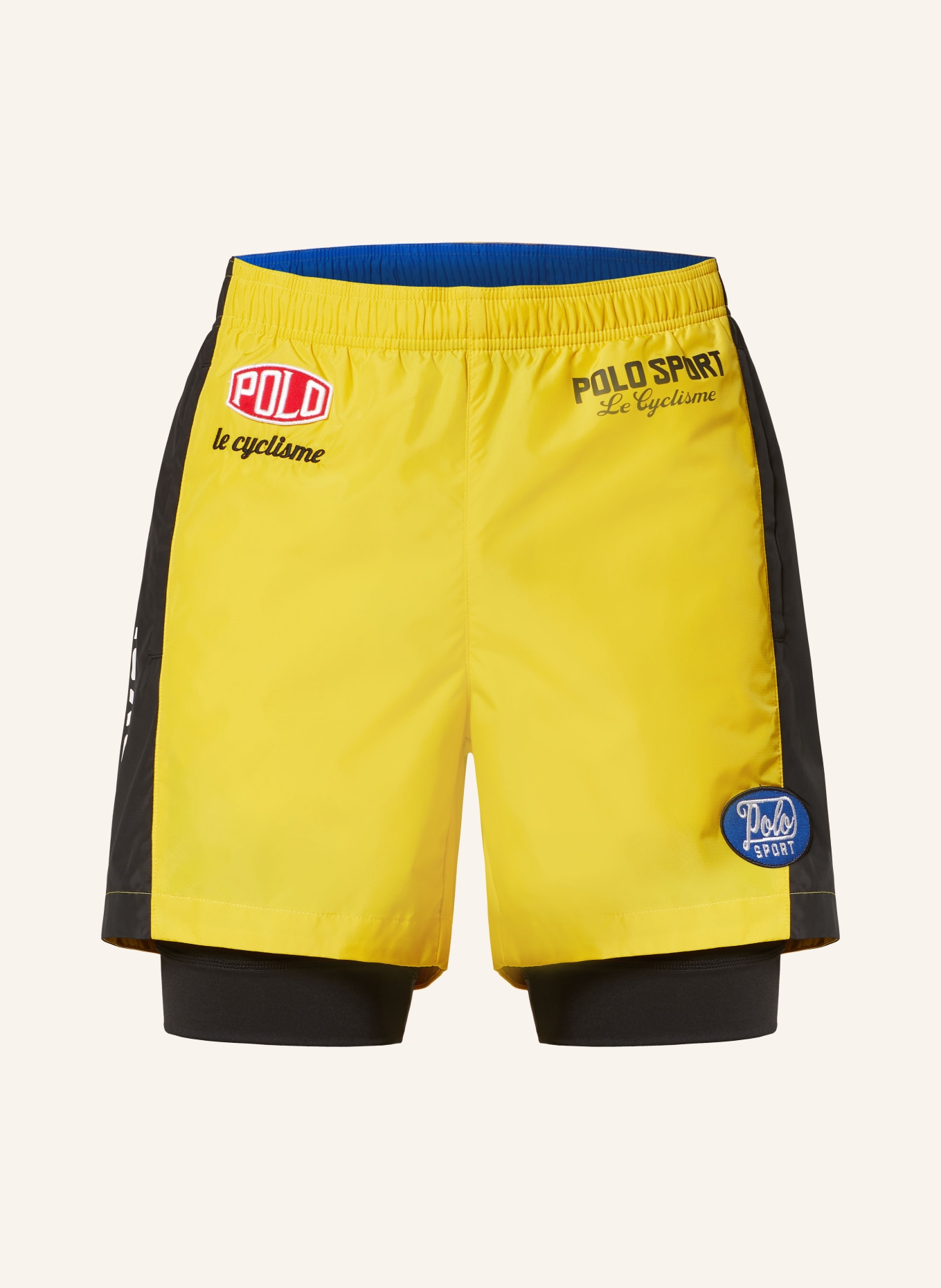 POLO SPORT 2-in-1-Shorts, Farbe: GELB/ SCHWARZ/ WEISS (Bild 1)