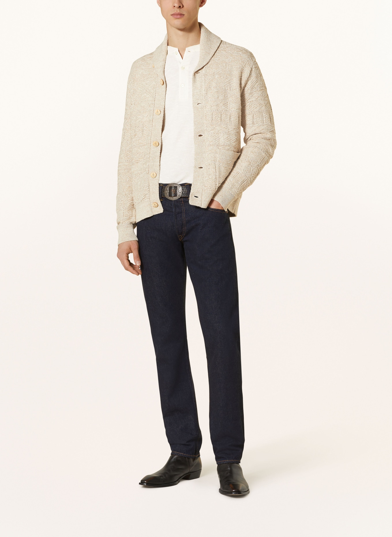 RRL Cardigan with linen, Color: CREAM (Image 2)