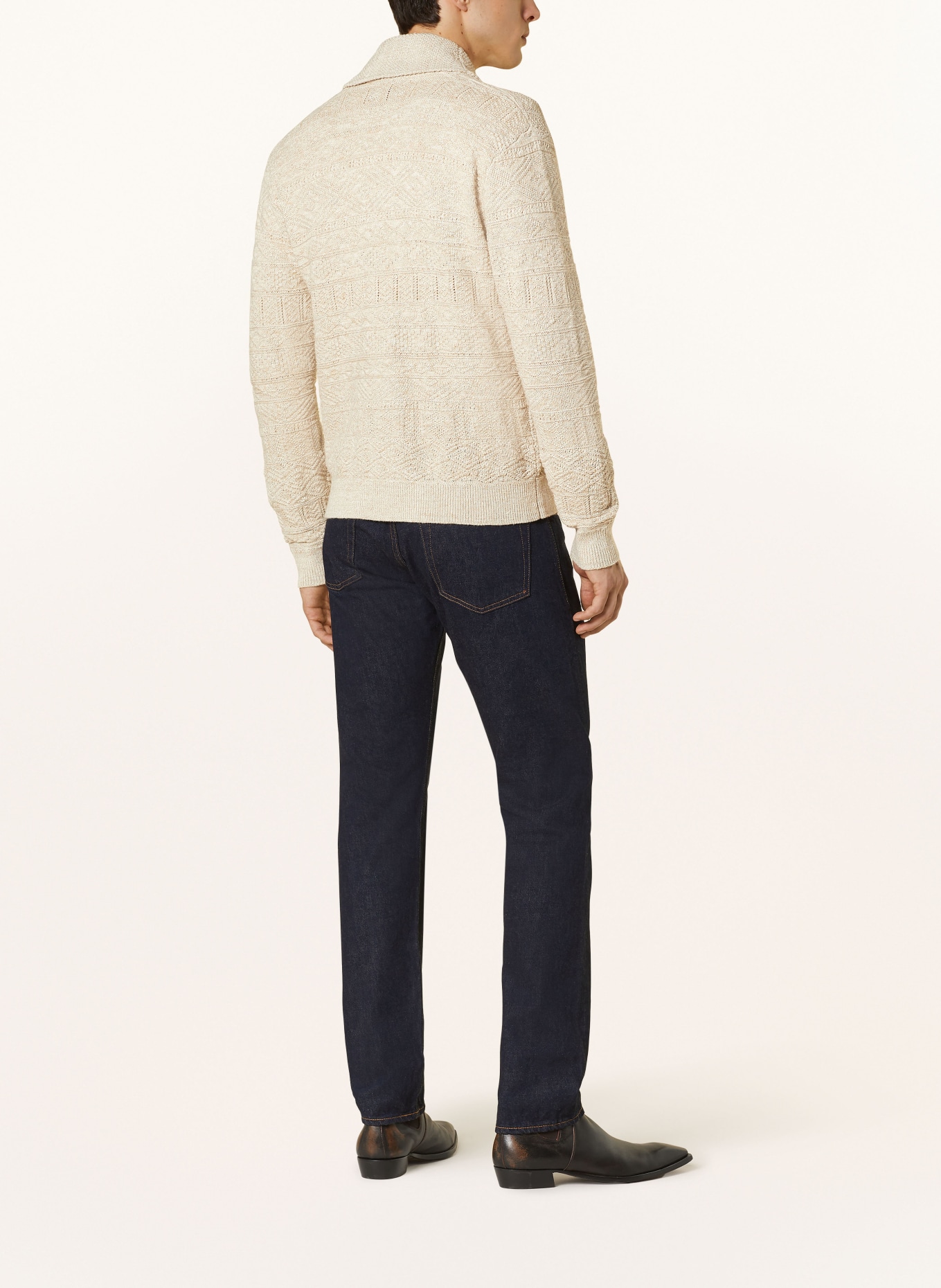 RRL Cardigan with linen, Color: CREAM (Image 3)