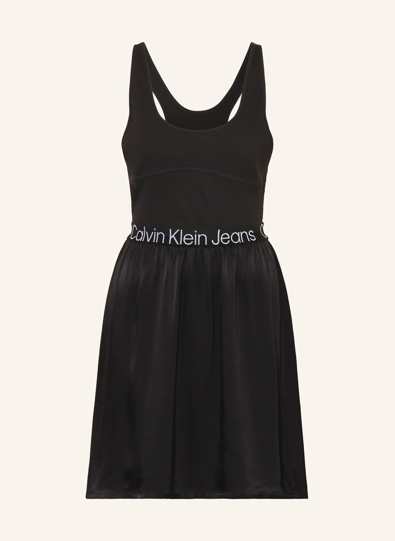 Calvin Klein Jeans Kleid im Materialmix, Farbe: SCHWARZ (Bild 1)
