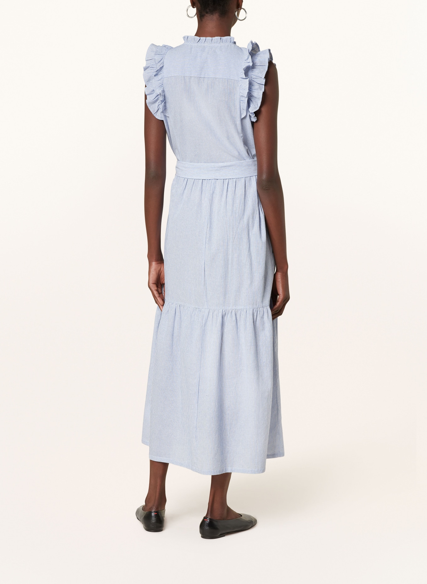 lollys laundry Dress HARRIETLL with ruffles, Color: LIGHT BLUE/ WHITE (Image 3)