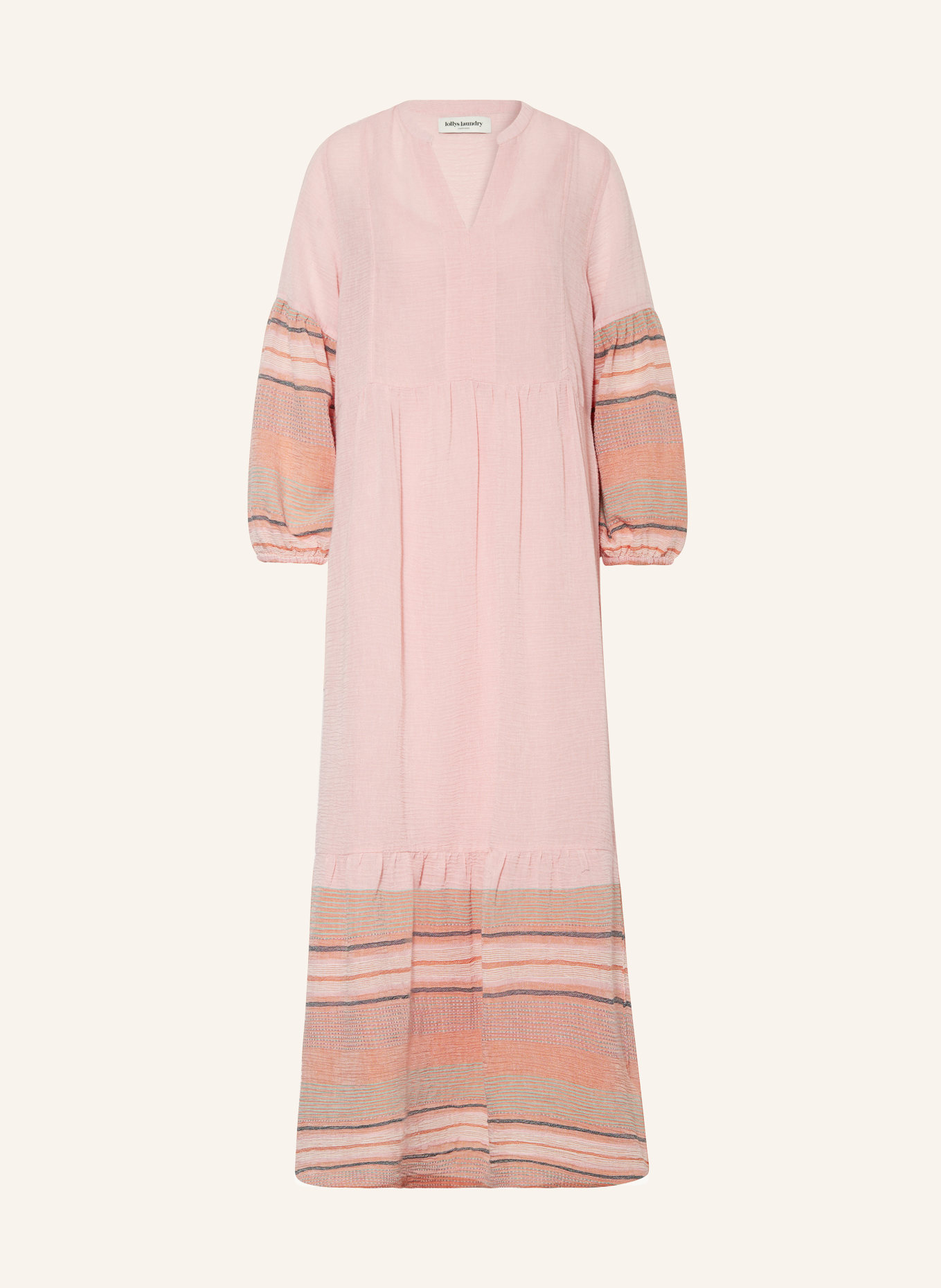 lollys laundry Muslin dress MARNIELL, Color: LIGHT RED/ PINK/ MINT (Image 1)