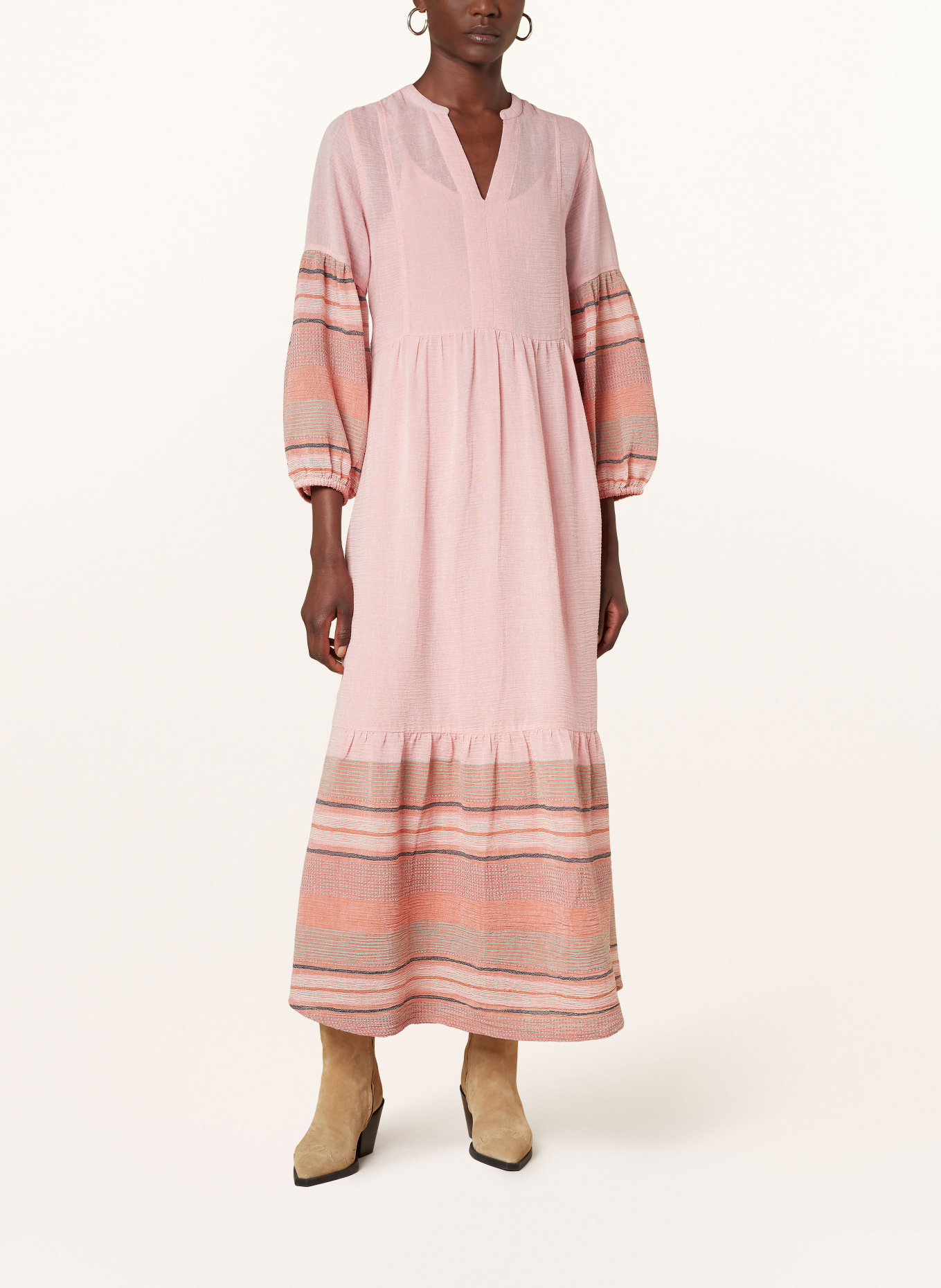 lollys laundry Muslin dress MARNIELL, Color: LIGHT RED/ PINK/ MINT (Image 2)