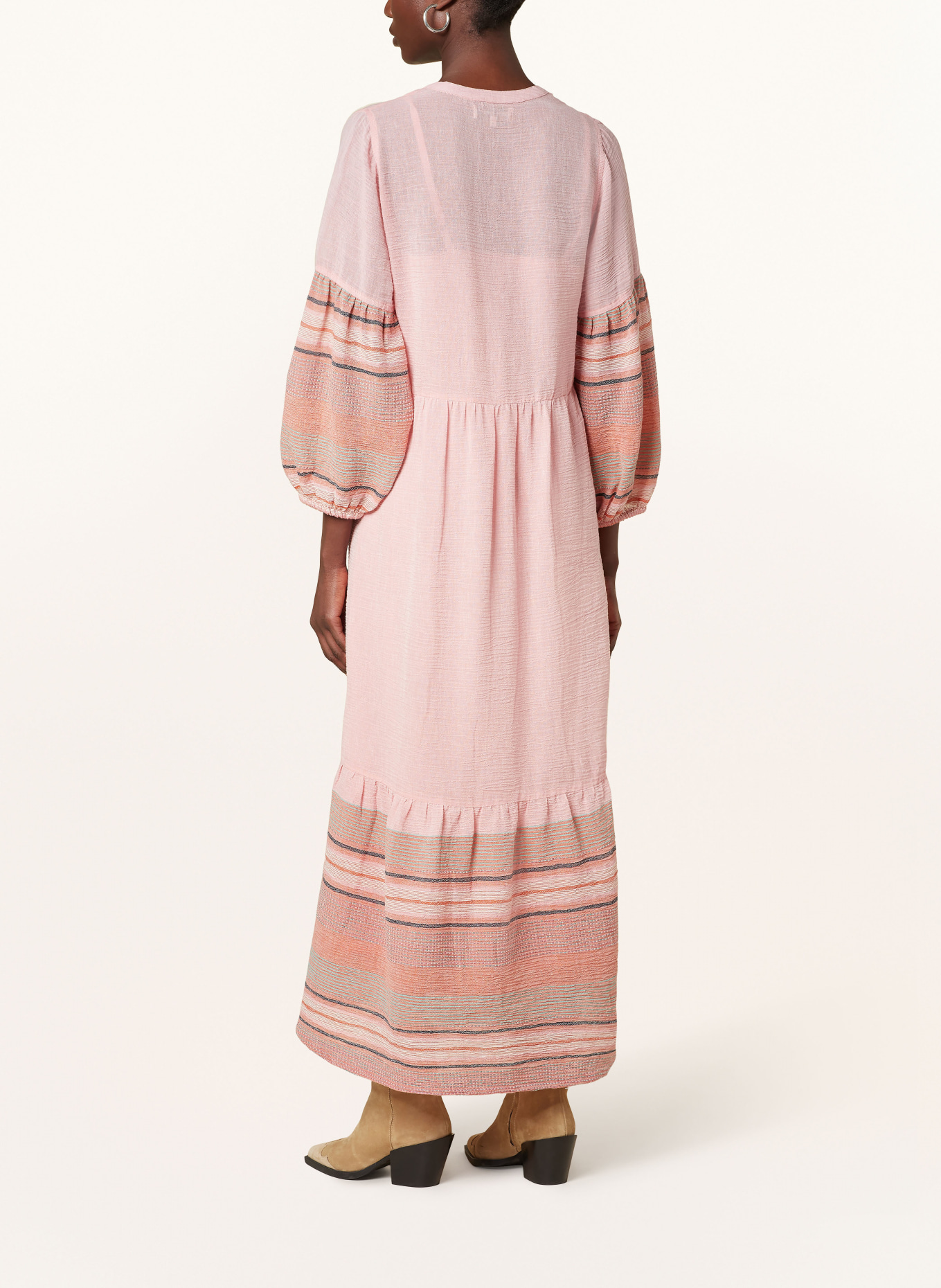 lollys laundry Muslin dress MARNIELL, Color: LIGHT RED/ PINK/ MINT (Image 3)