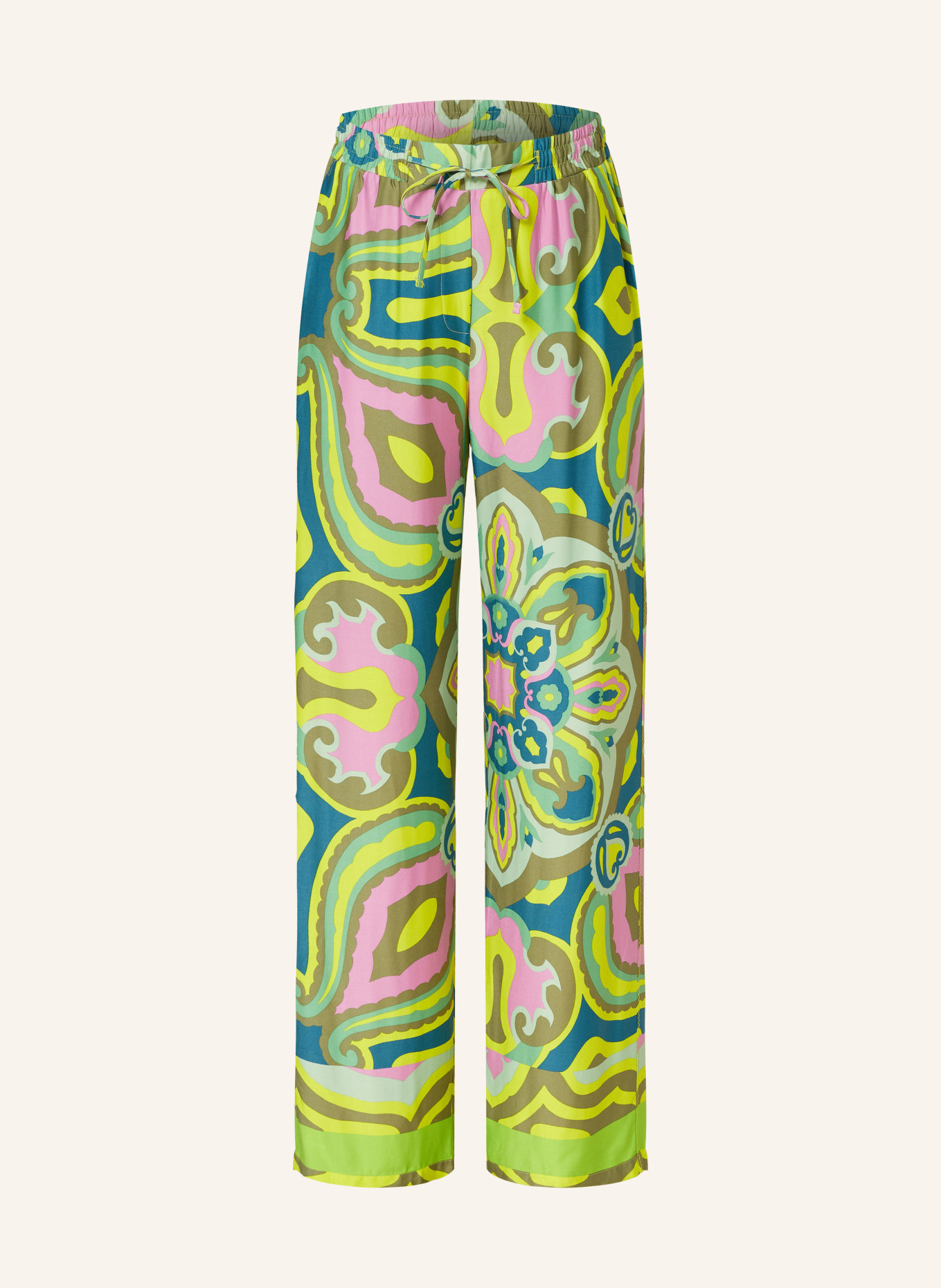 Smith & Soul Wide leg trousers, Color: YELLOW/ GREEN/ PINK (Image 1)