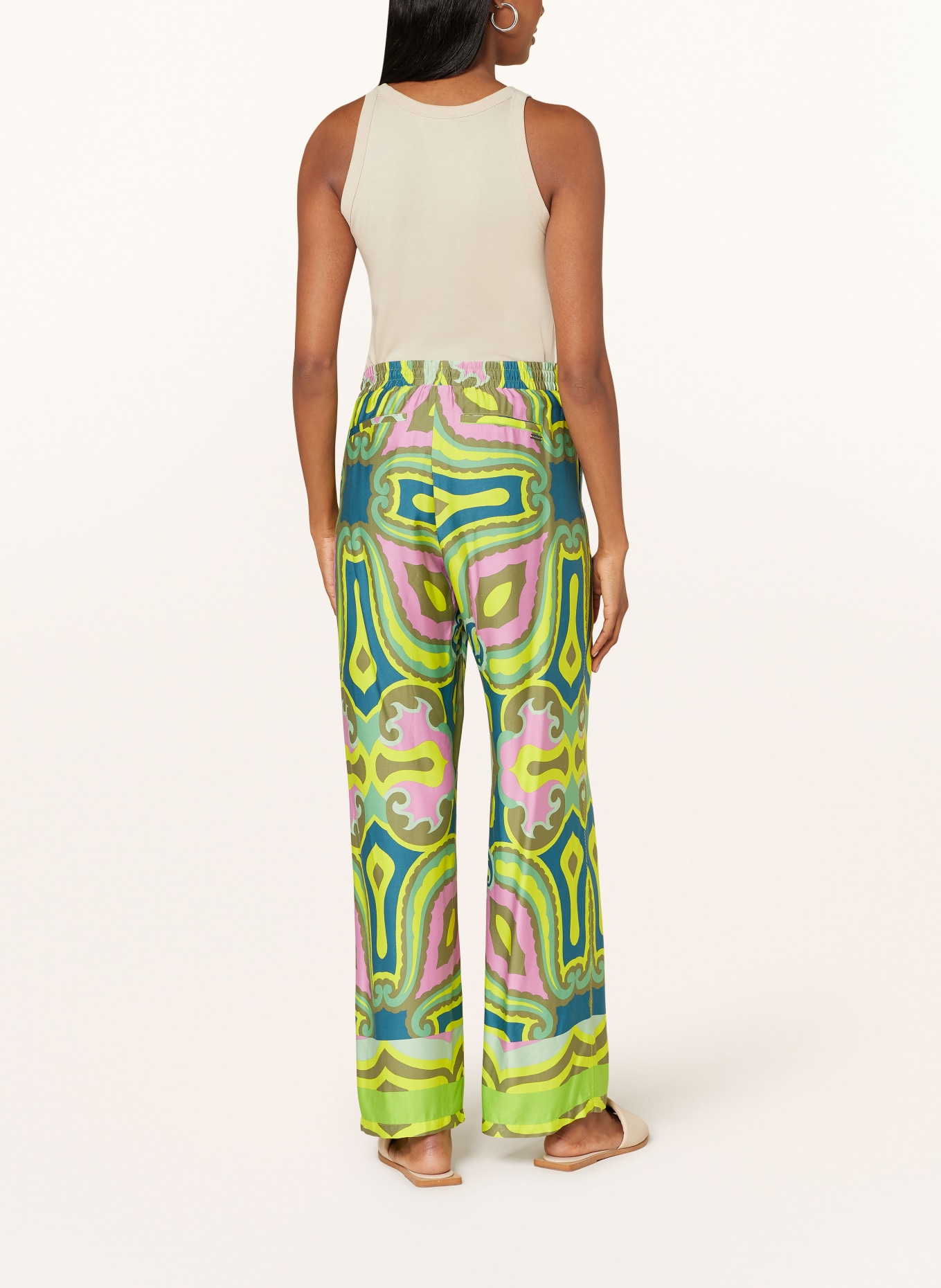 Smith & Soul Wide leg trousers, Color: YELLOW/ GREEN/ PINK (Image 3)
