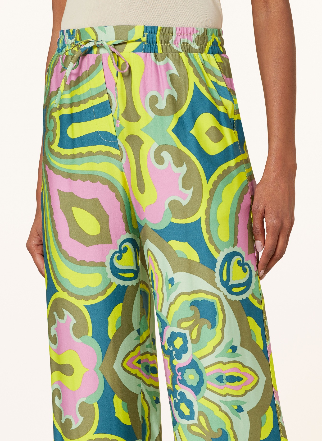 Smith & Soul Wide leg trousers, Color: YELLOW/ GREEN/ PINK (Image 5)