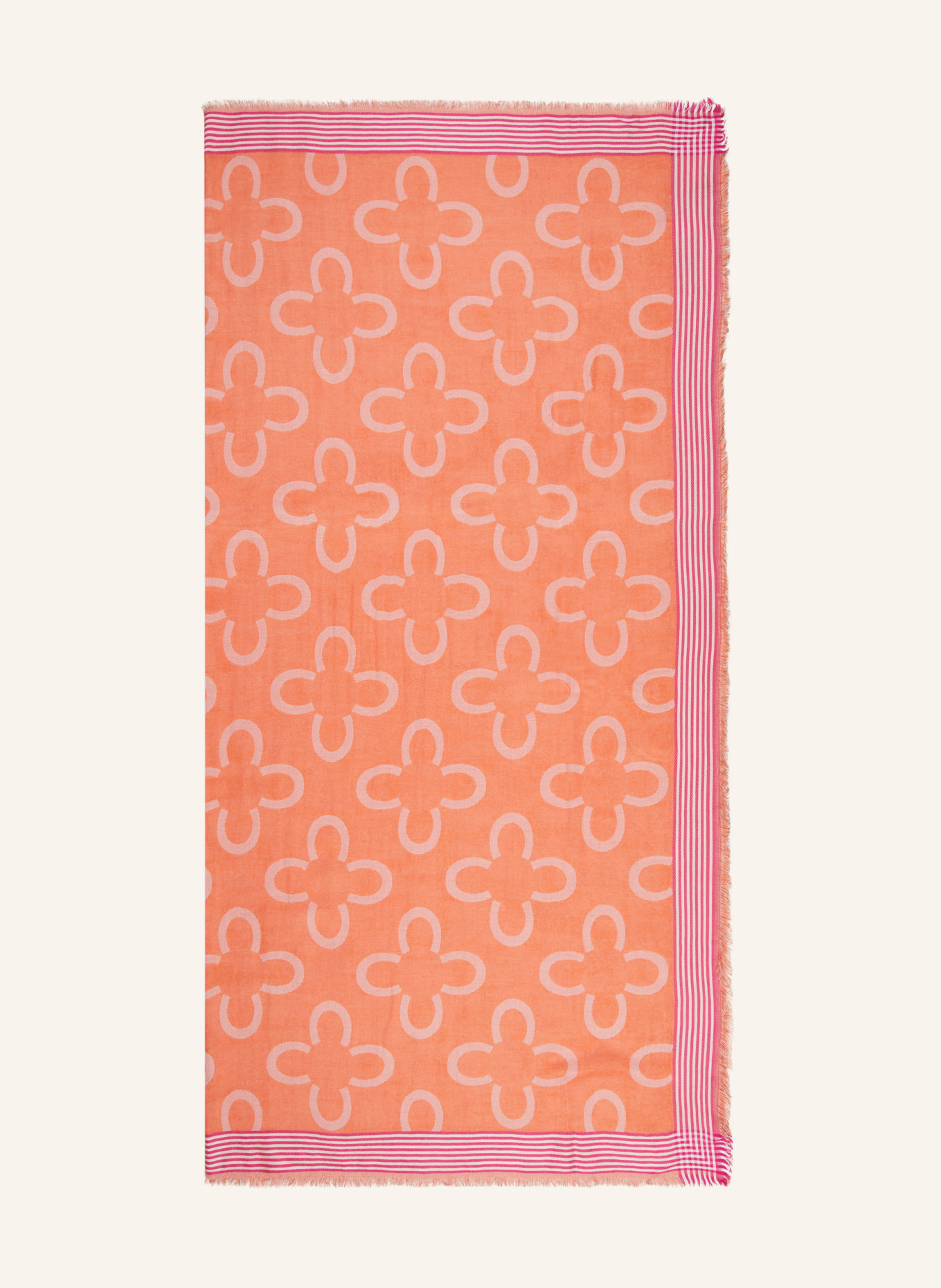 CODELLO Jacquard scarf, Color: ORANGE/ PINK/ ECRU (Image 1)