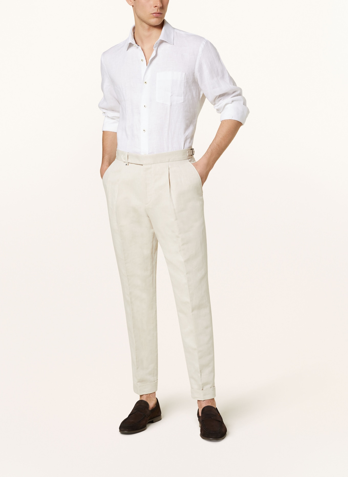 pierre cardin Linen shirt Modern fit, Color: CREAM (Image 2)