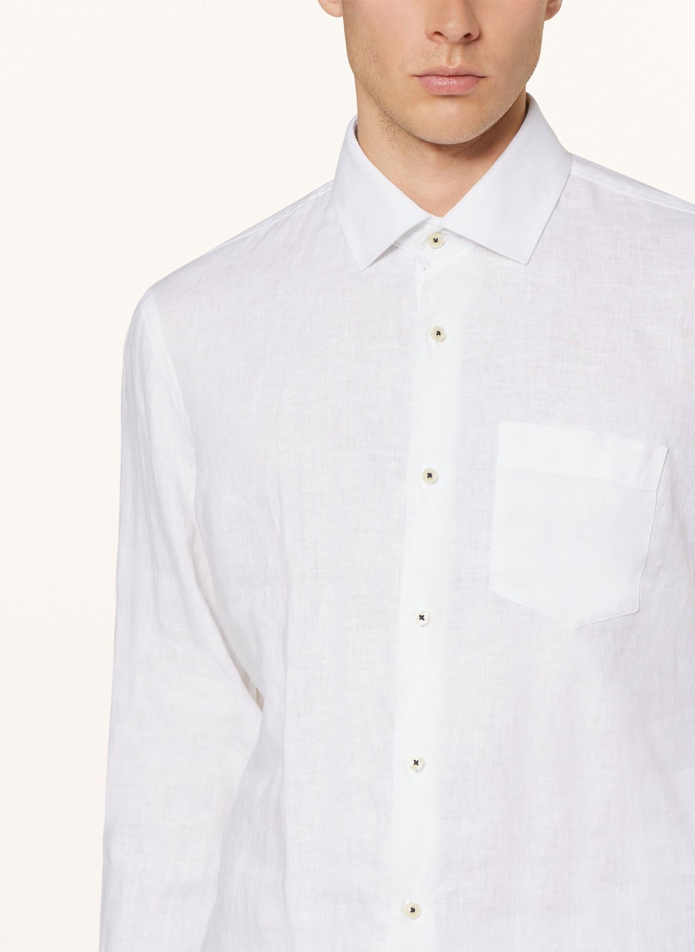 pierre cardin Linen shirt Modern fit, Color: CREAM (Image 4)
