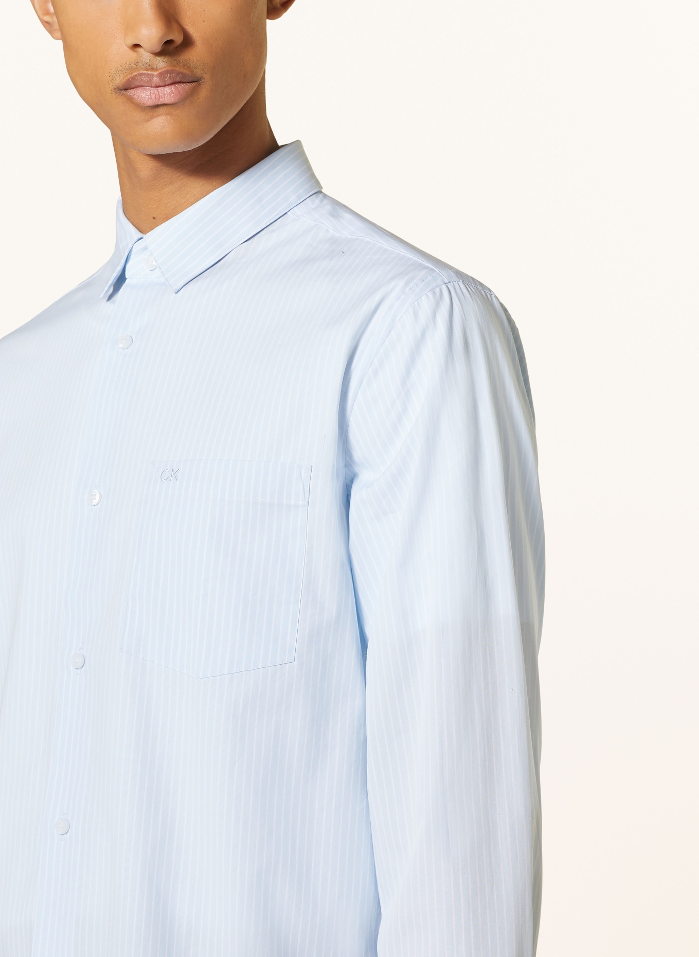 Calvin Klein Shirt regular fit, Color: LIGHT BLUE/ WHITE (Image 4)