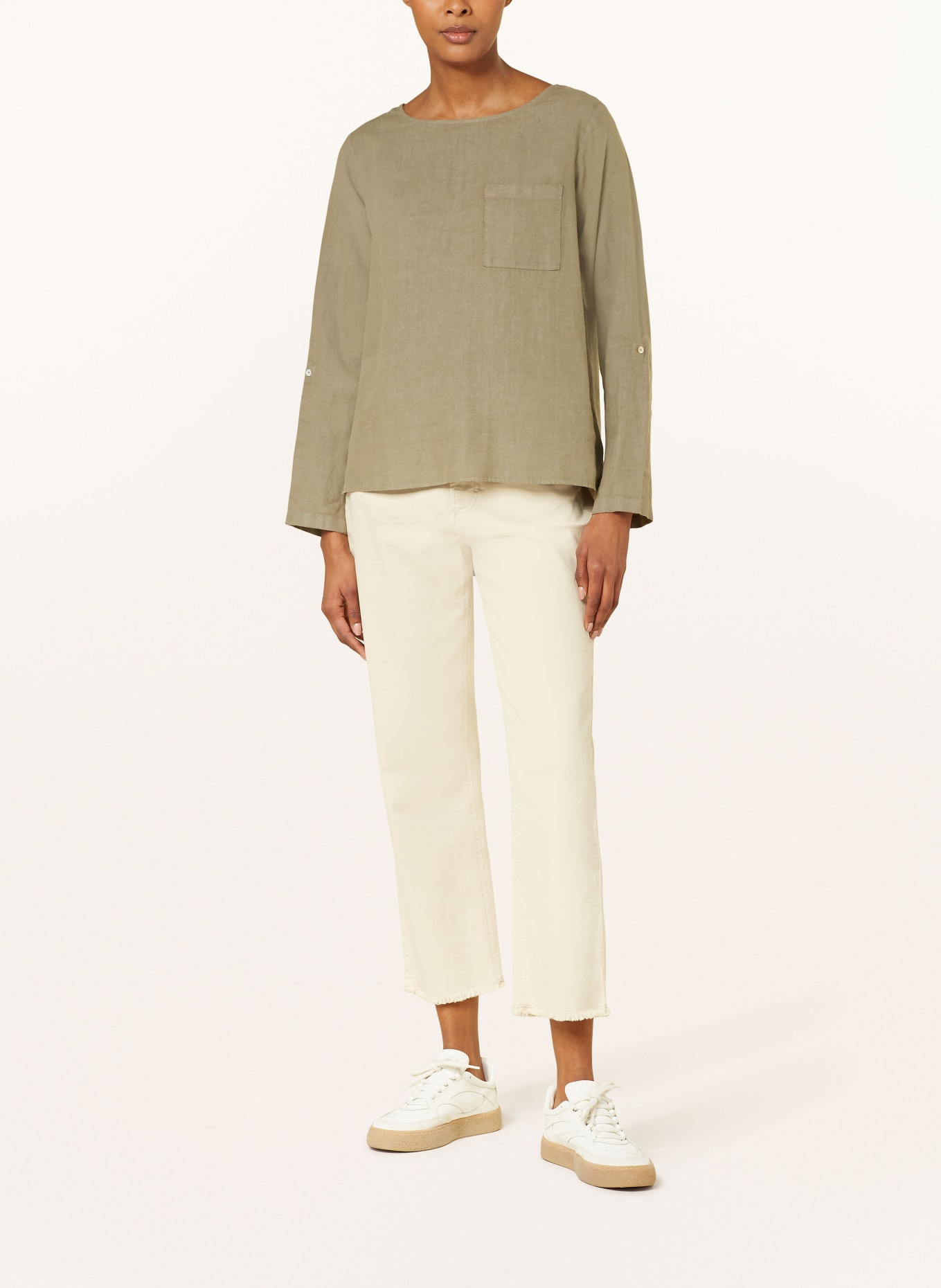 CARTOON Linen blouse, Color: LIGHT GREEN (Image 2)
