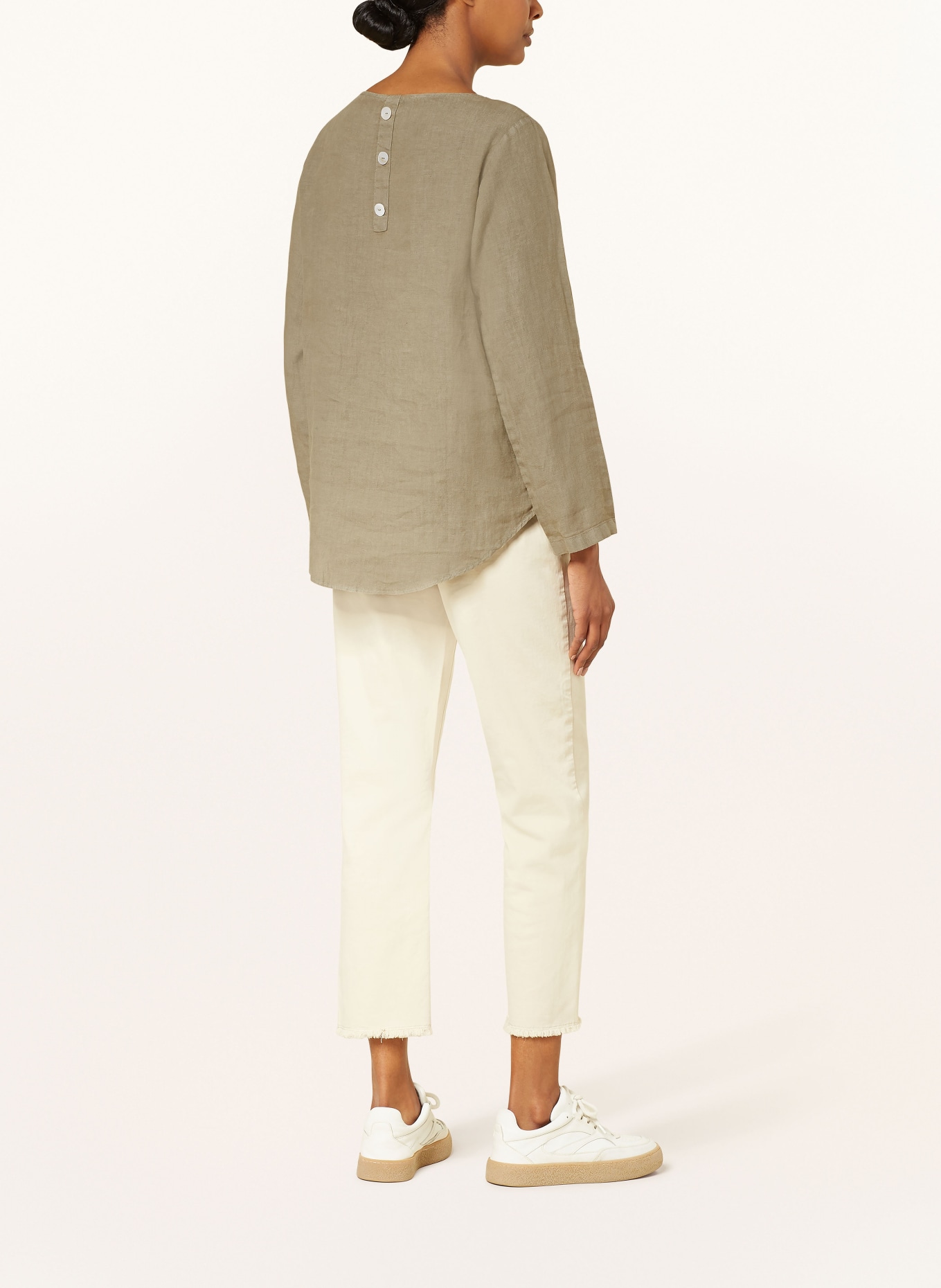 CARTOON Linen blouse, Color: LIGHT GREEN (Image 3)