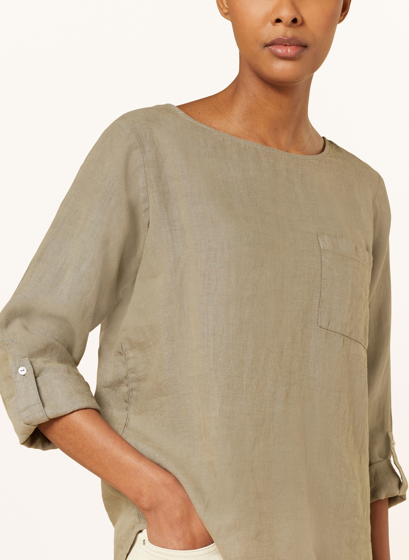 CARTOON Linen blouse, Color: LIGHT GREEN (Image 4)