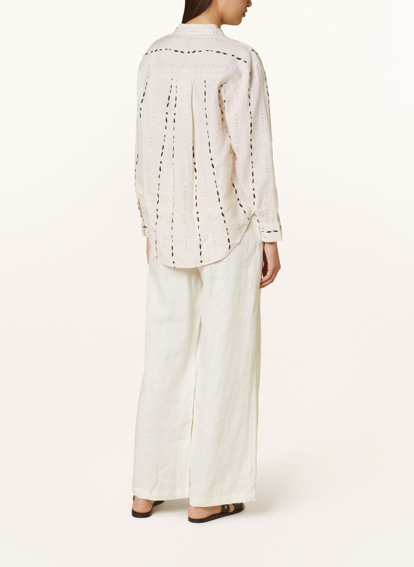 CARTOON Shirt blouse made of linen, Color: CREAM/ BLACK/ WHITE (Image 3)