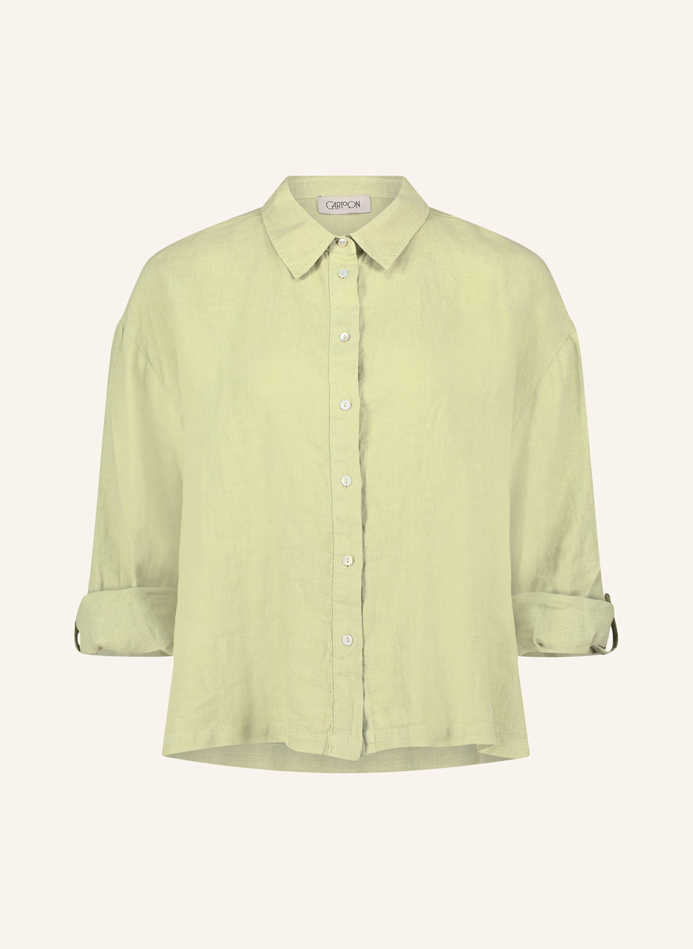 CARTOON Lněná košilová halenka, Barva: SVĚTLE ZELENÁ (Obrázek 1)