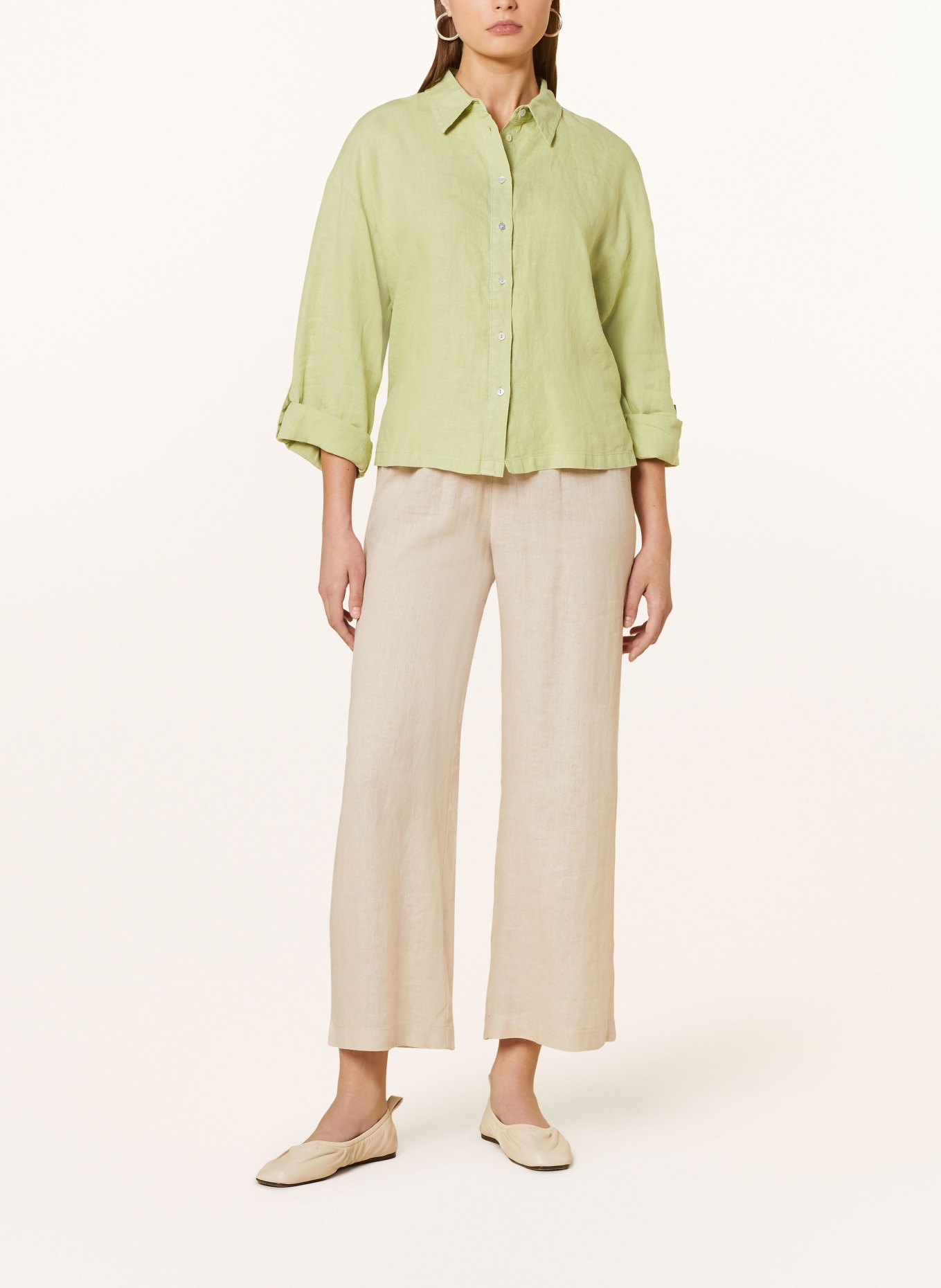 CARTOON Shirt blouse made of linen, Color: LIGHT GREEN (Image 2)