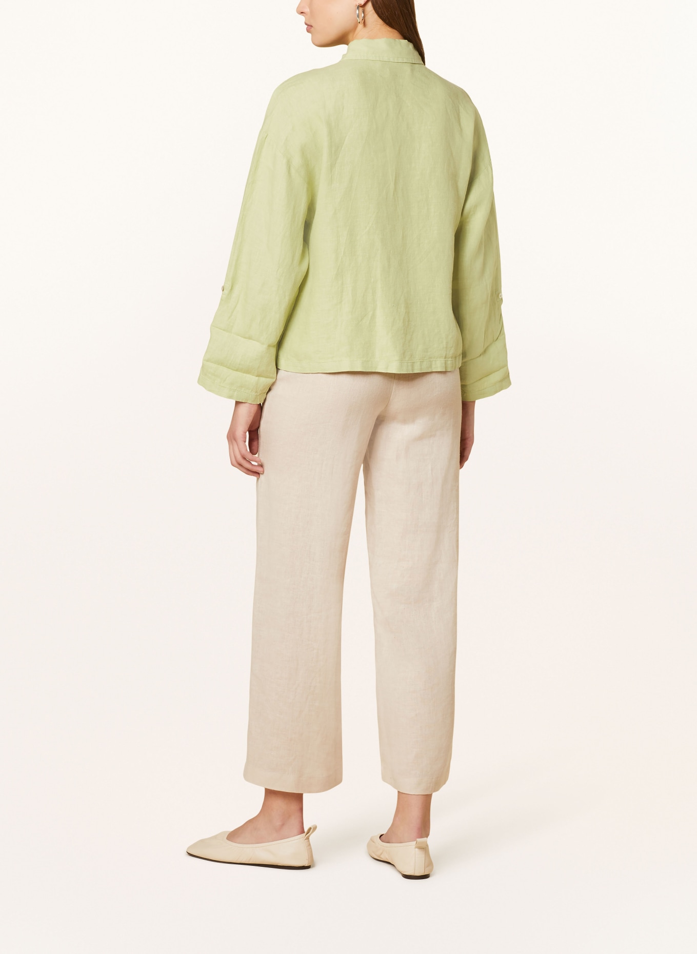 CARTOON Shirt blouse made of linen, Color: LIGHT GREEN (Image 3)