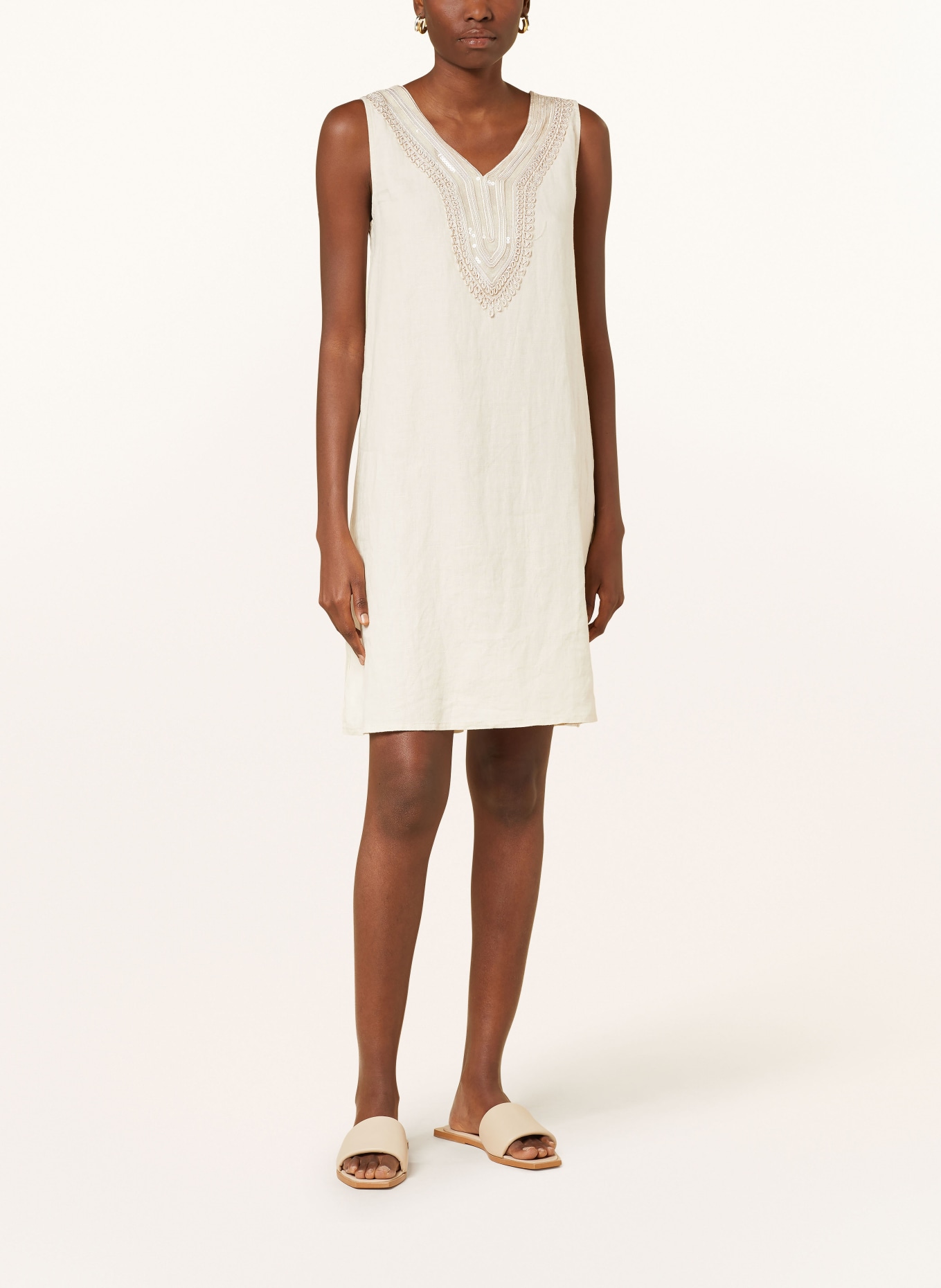 CARTOON Leinenkleid mit Pailletten
