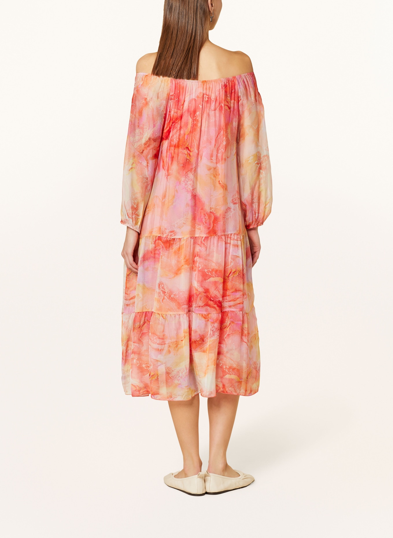 CARTOON Dress with 3/4 sleeves, Color: ORANGE/ YELLOW/ LIGHT PURPLE (Image 3)