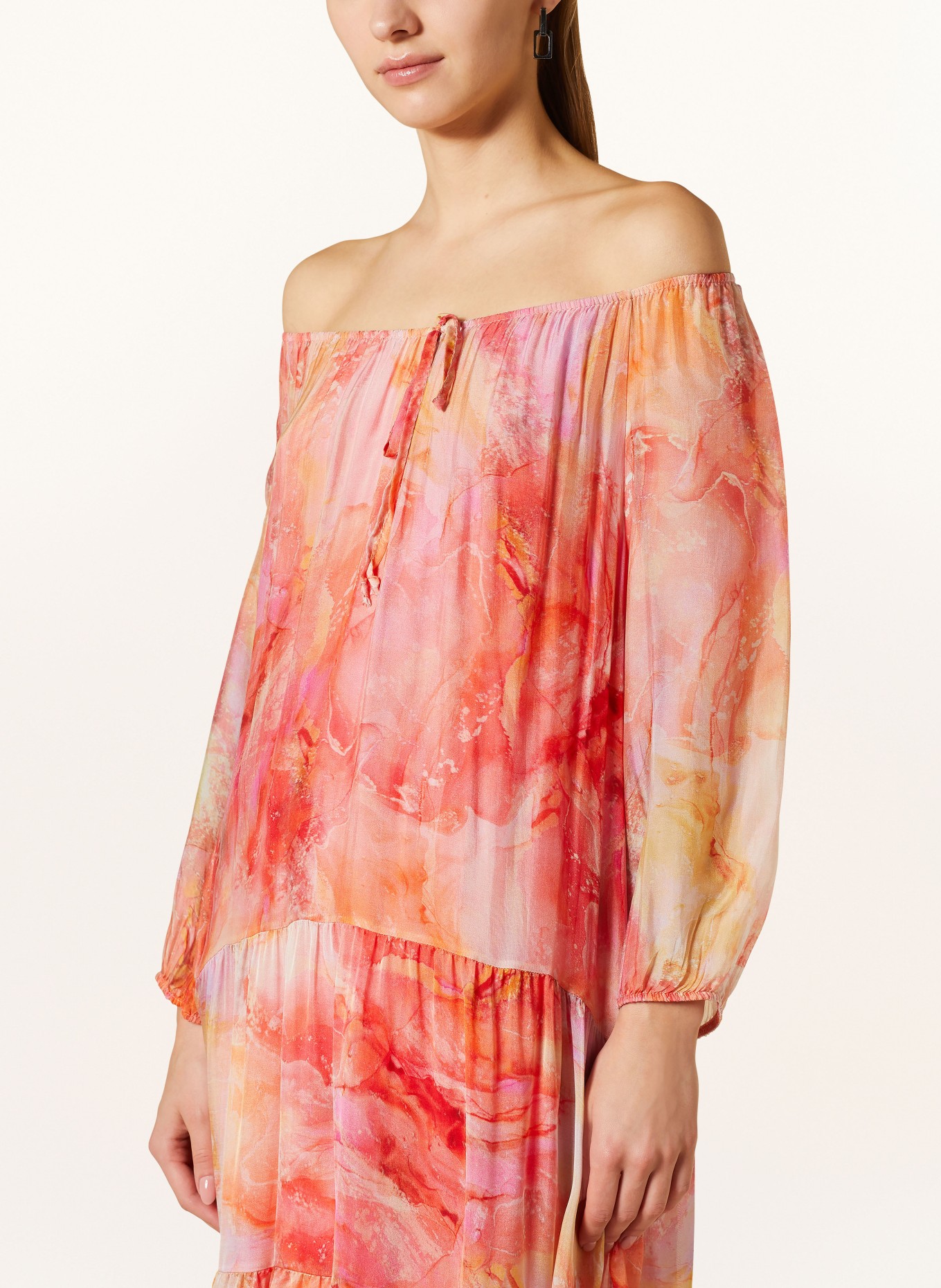 CARTOON Dress with 3/4 sleeves, Color: ORANGE/ YELLOW/ LIGHT PURPLE (Image 4)
