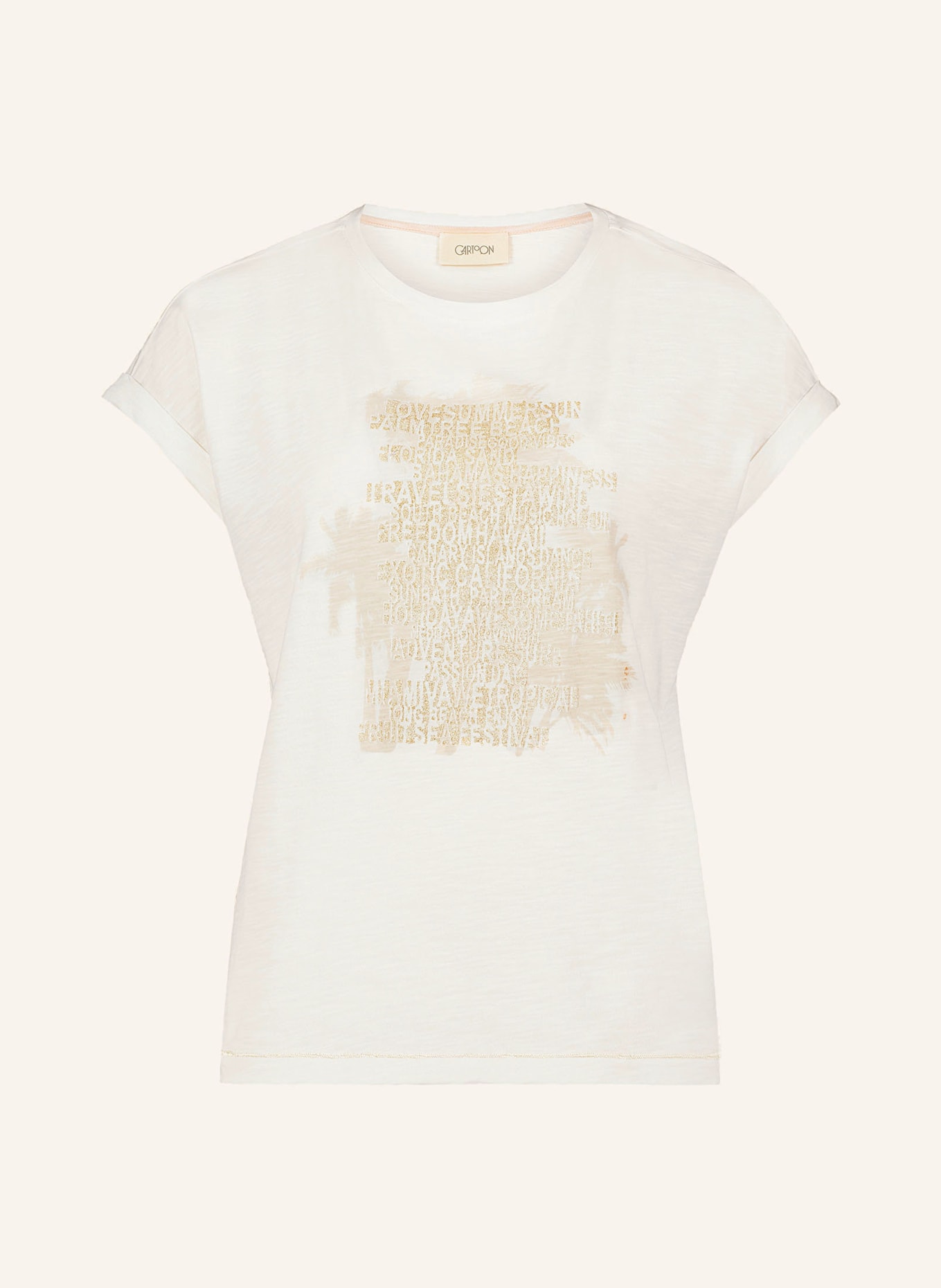 CARTOON T-shirt, Color: CREAM/ GOLD (Image 1)