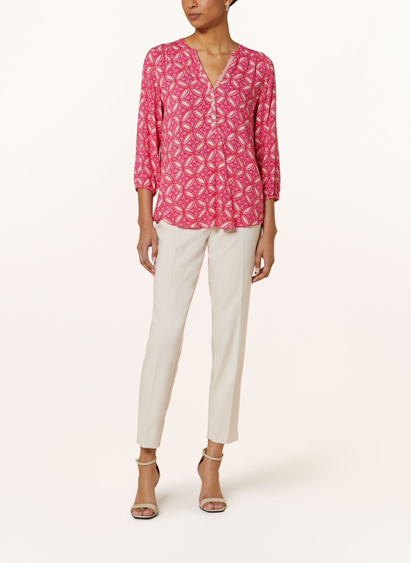 CARTOON Shirt blouse with 3/4 sleeves, Color: PINK/ LIGHT PINK/ LIGHT ORANGE (Image 2)