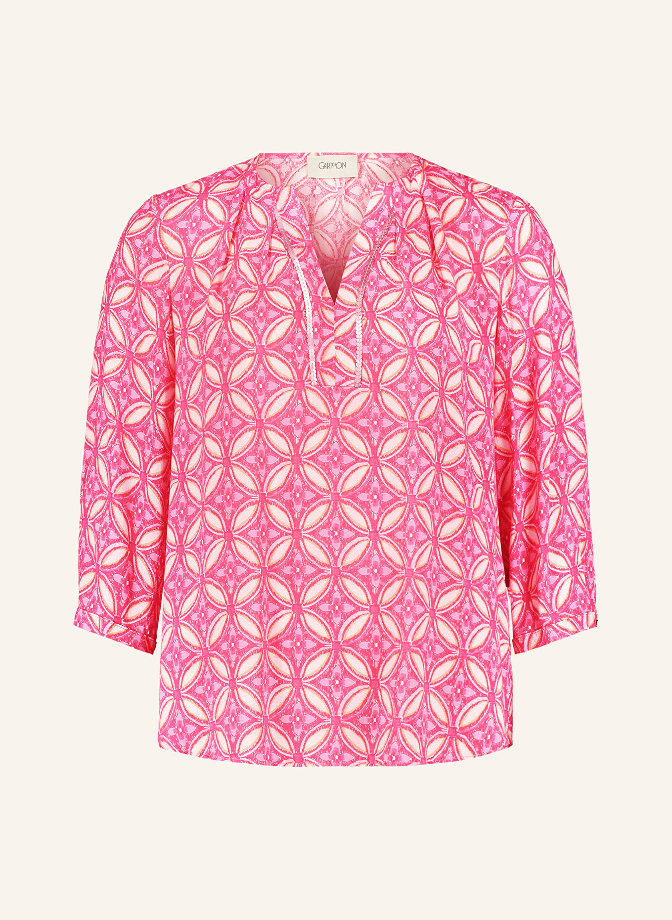 CARTOON Shirt blouse with 3/4 sleeves, Color: PINK/ PINK/ LIGHT ORANGE (Image 1)